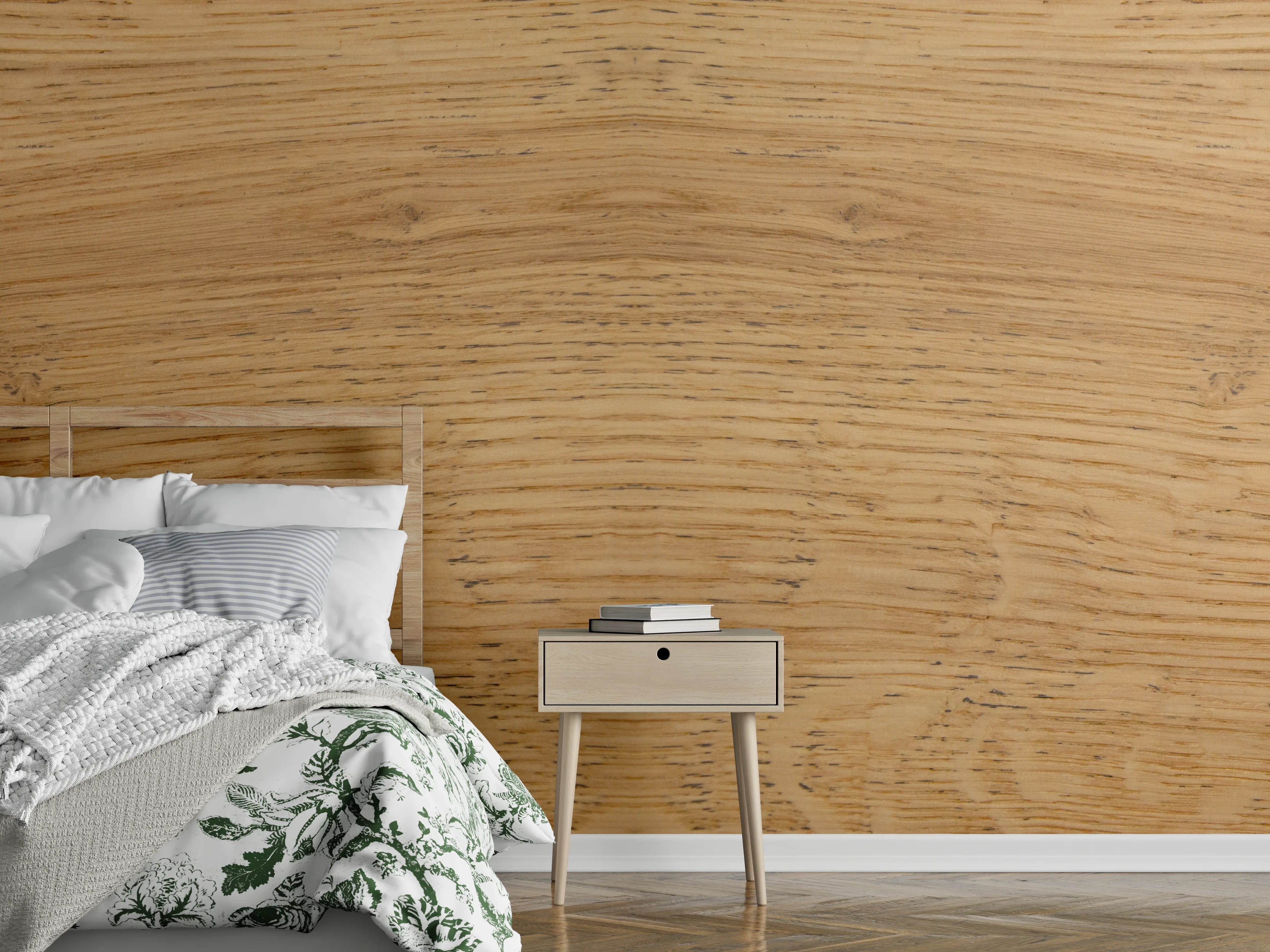Wandverkleidung Schlafzimmer - Schöne helle Holzplatte