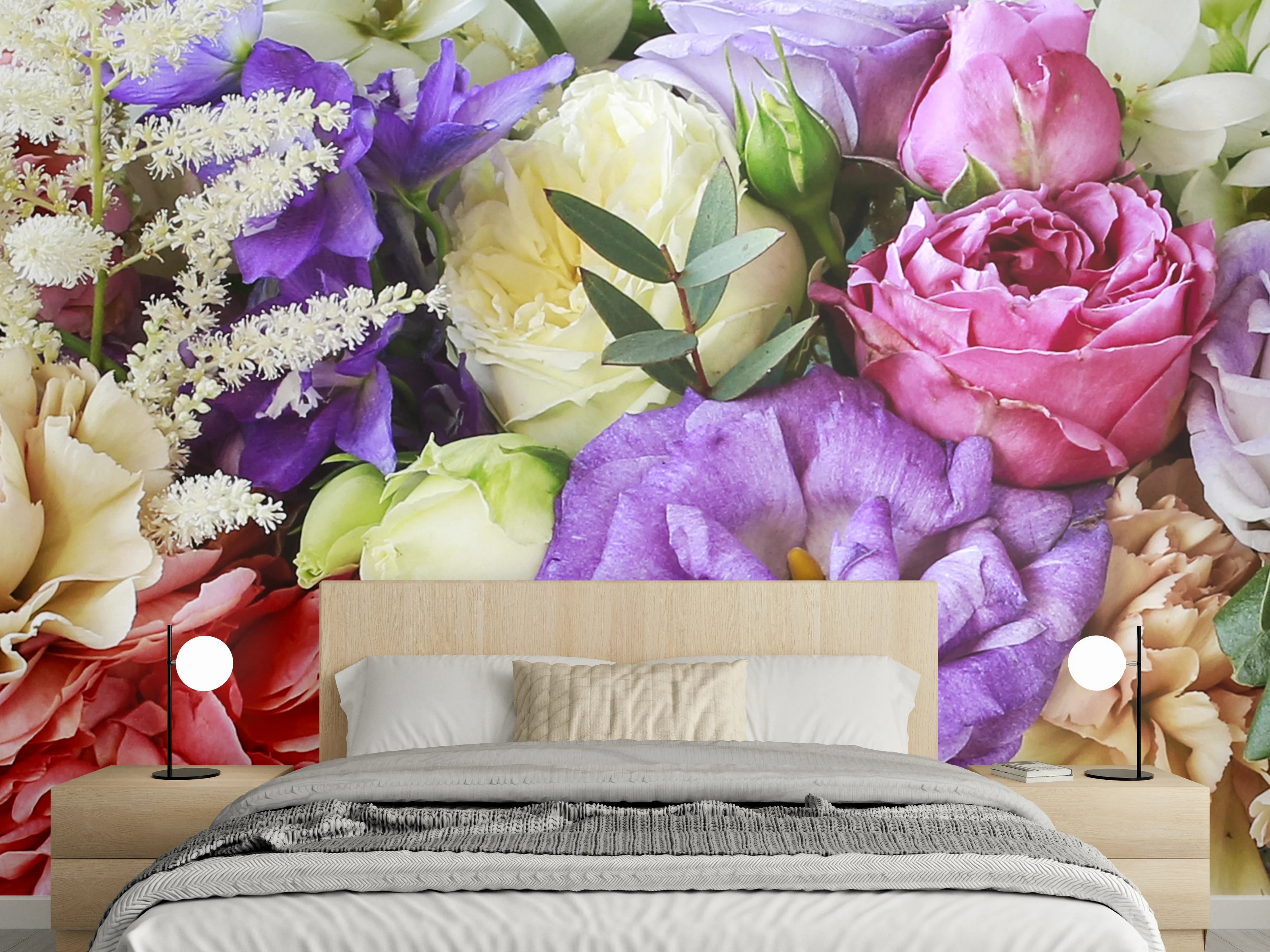 Wandverkleidung Schlafzimmer - Schöner Blumenstrauß