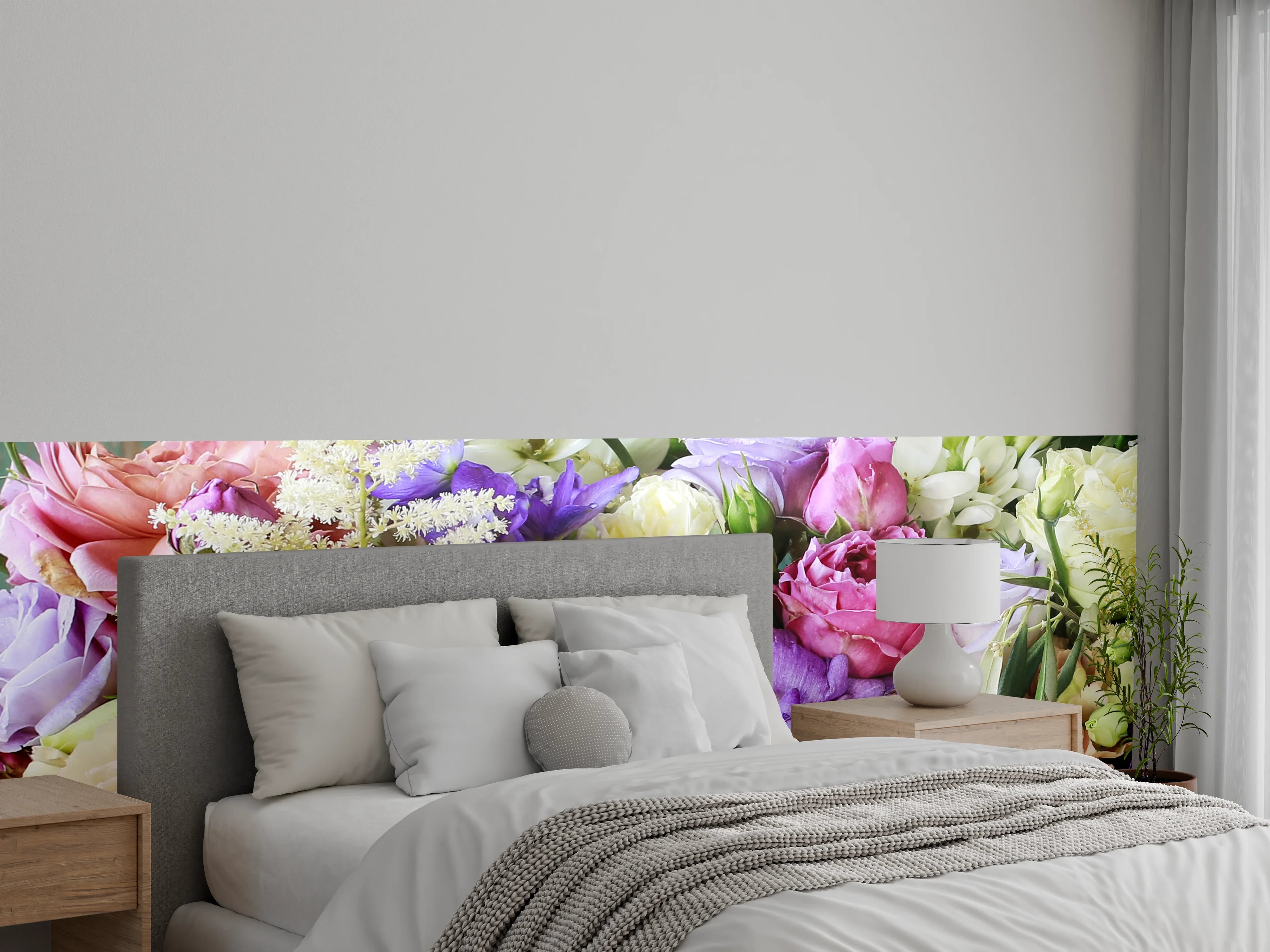 Wandverkleidung Schlafzimmer - Schöner Blumenstrauß