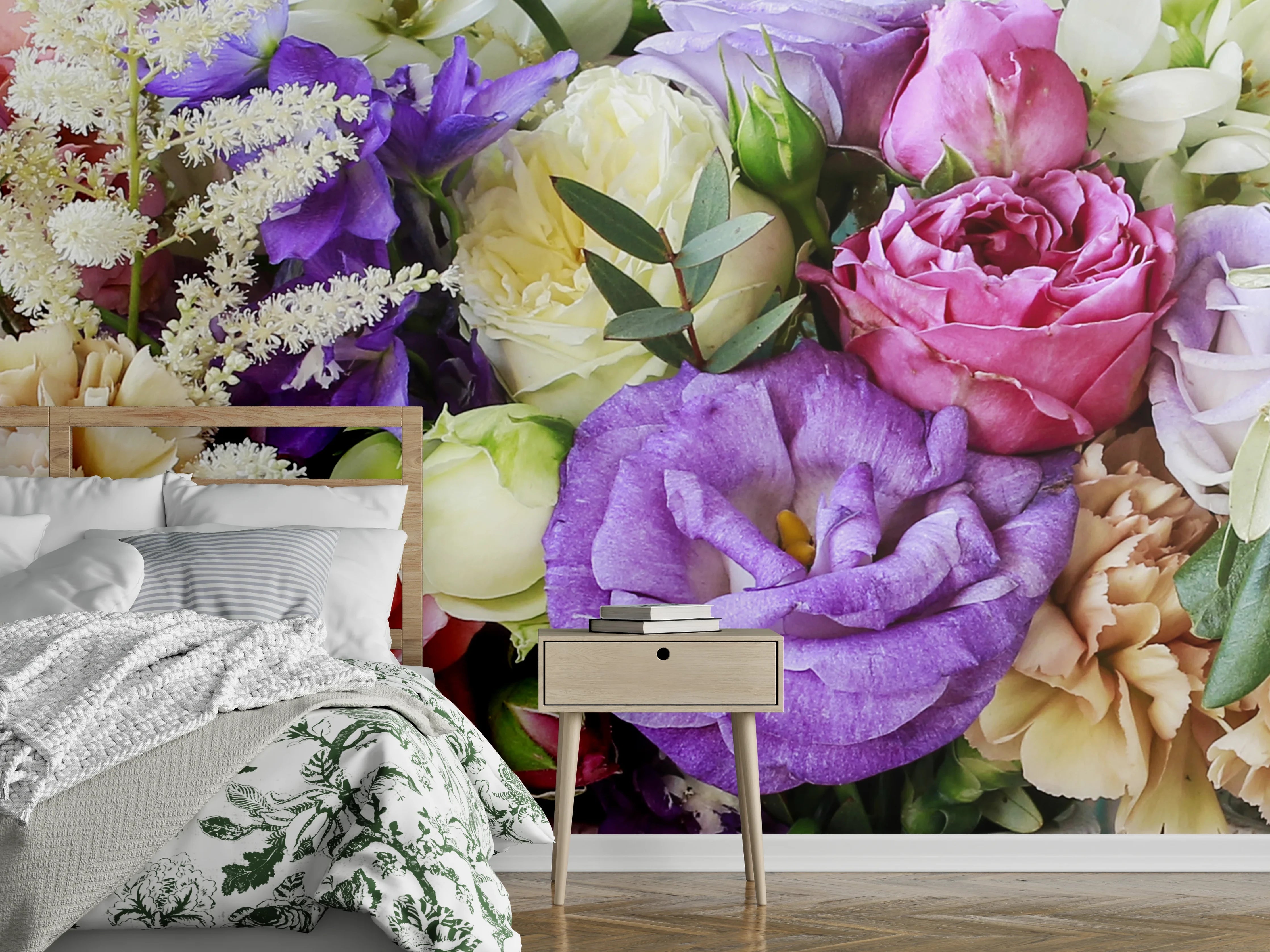 Wandverkleidung Schlafzimmer - Schöner Blumenstrauß