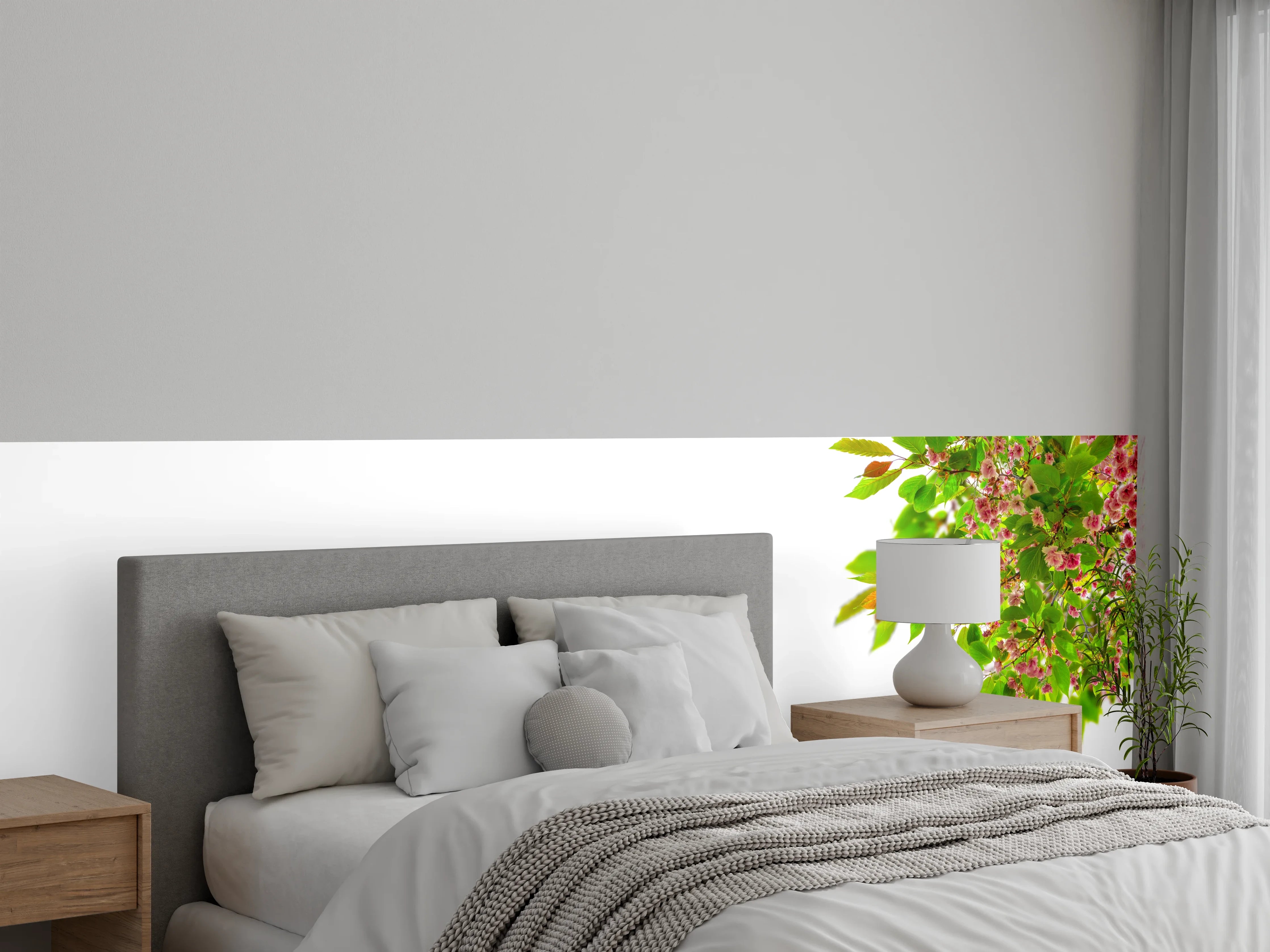 Wandverkleidung Schlafzimmer - Schöner Kirschblütenast