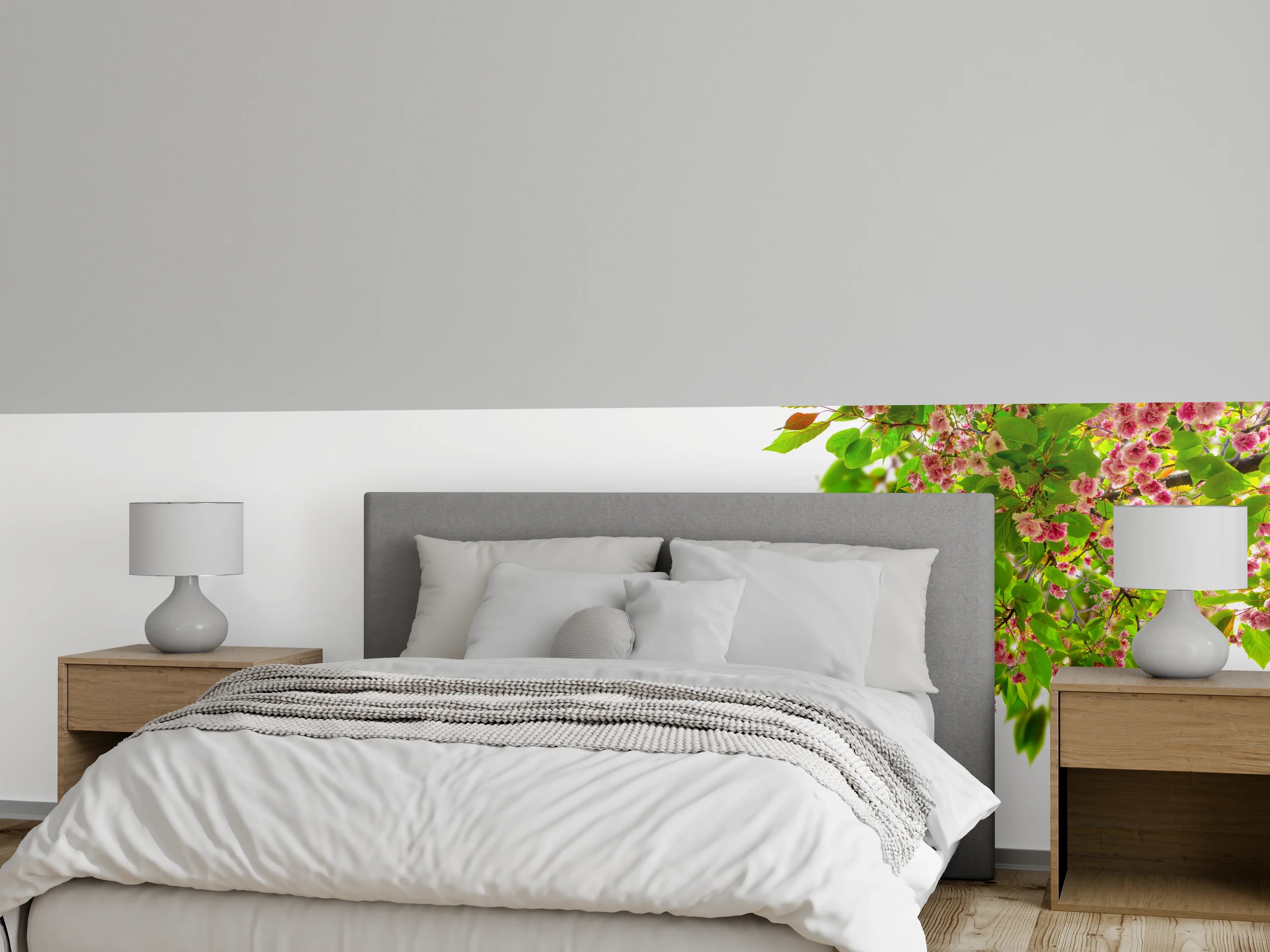 Wandverkleidung Schlafzimmer - Schöner Kirschblütenast
