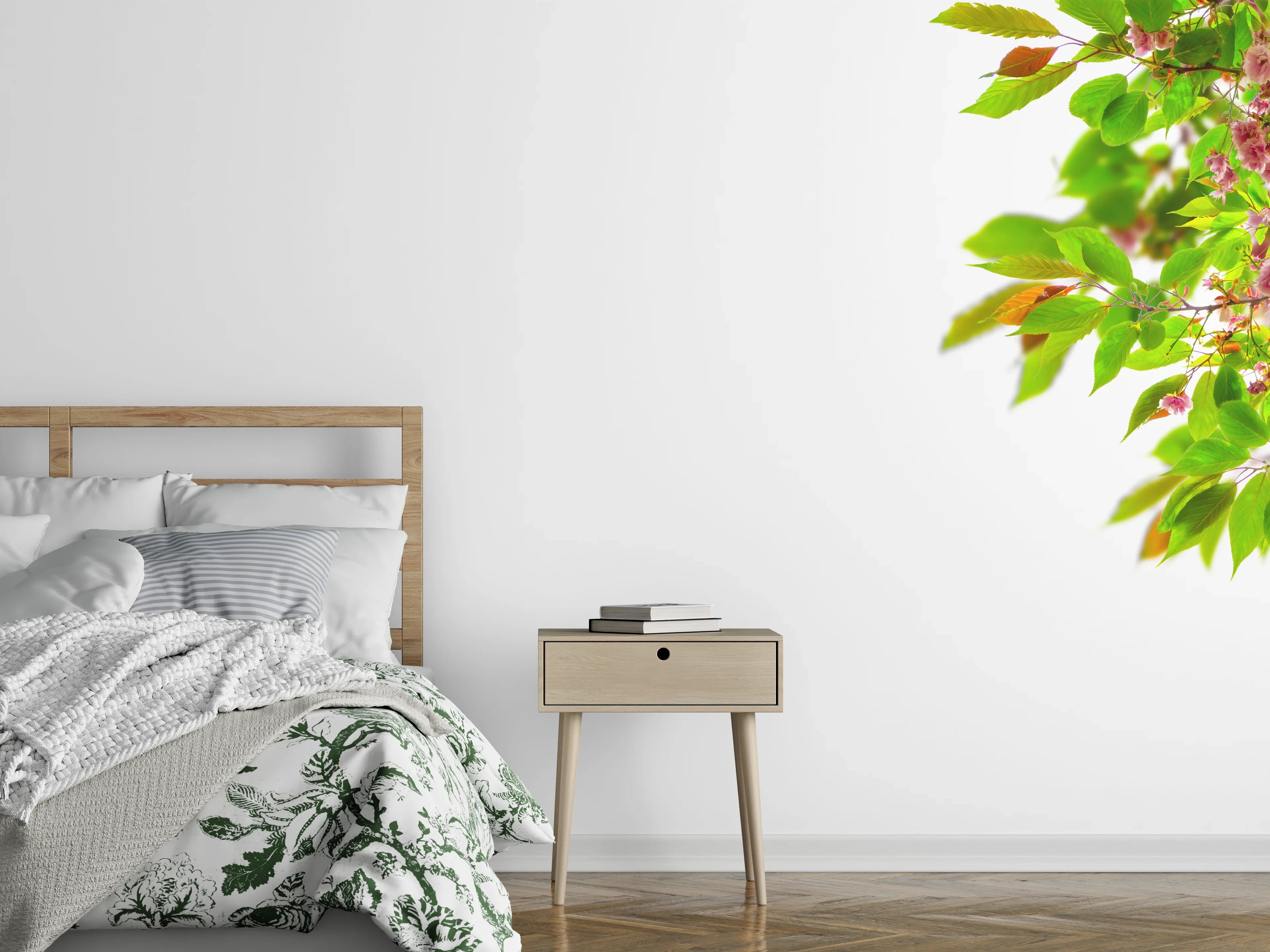 Wandverkleidung Schlafzimmer - Schöner Kirschblütenast
