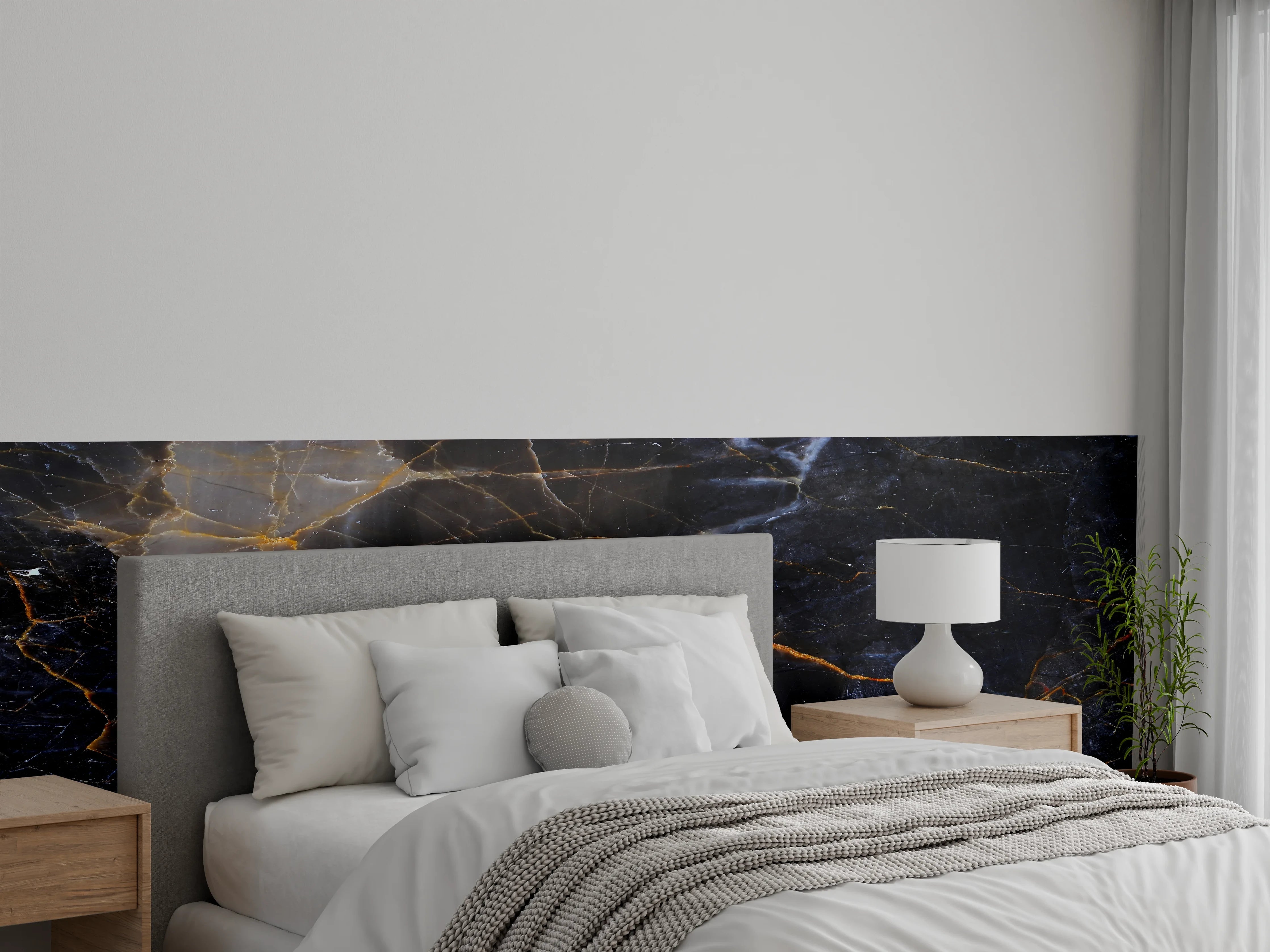 Wandverkleidung Schlafzimmer - Schwarz und braune Marmor Textur aus Russland