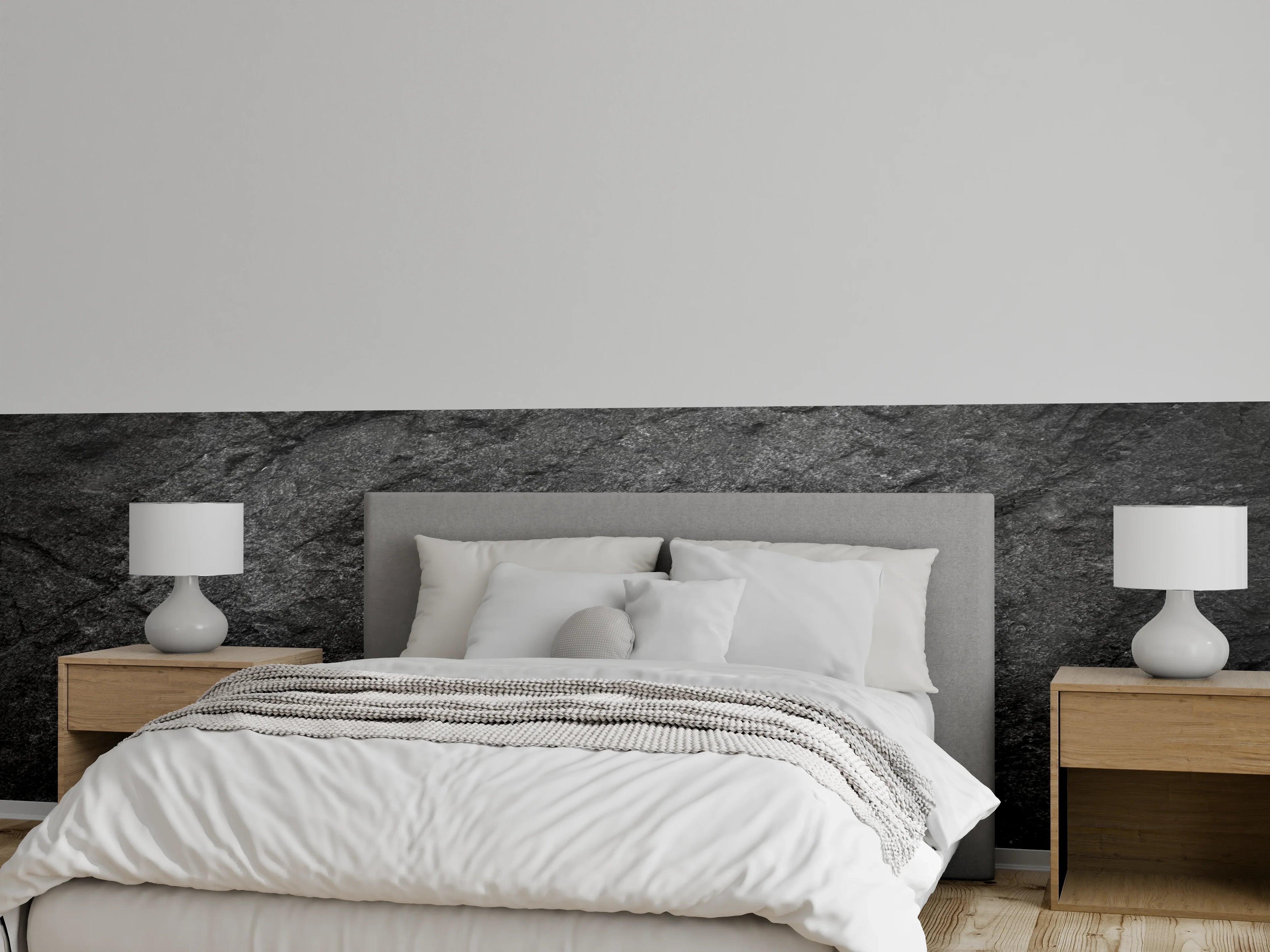 Wandverkleidung Schlafzimmer - Schwarze Schieferplatte