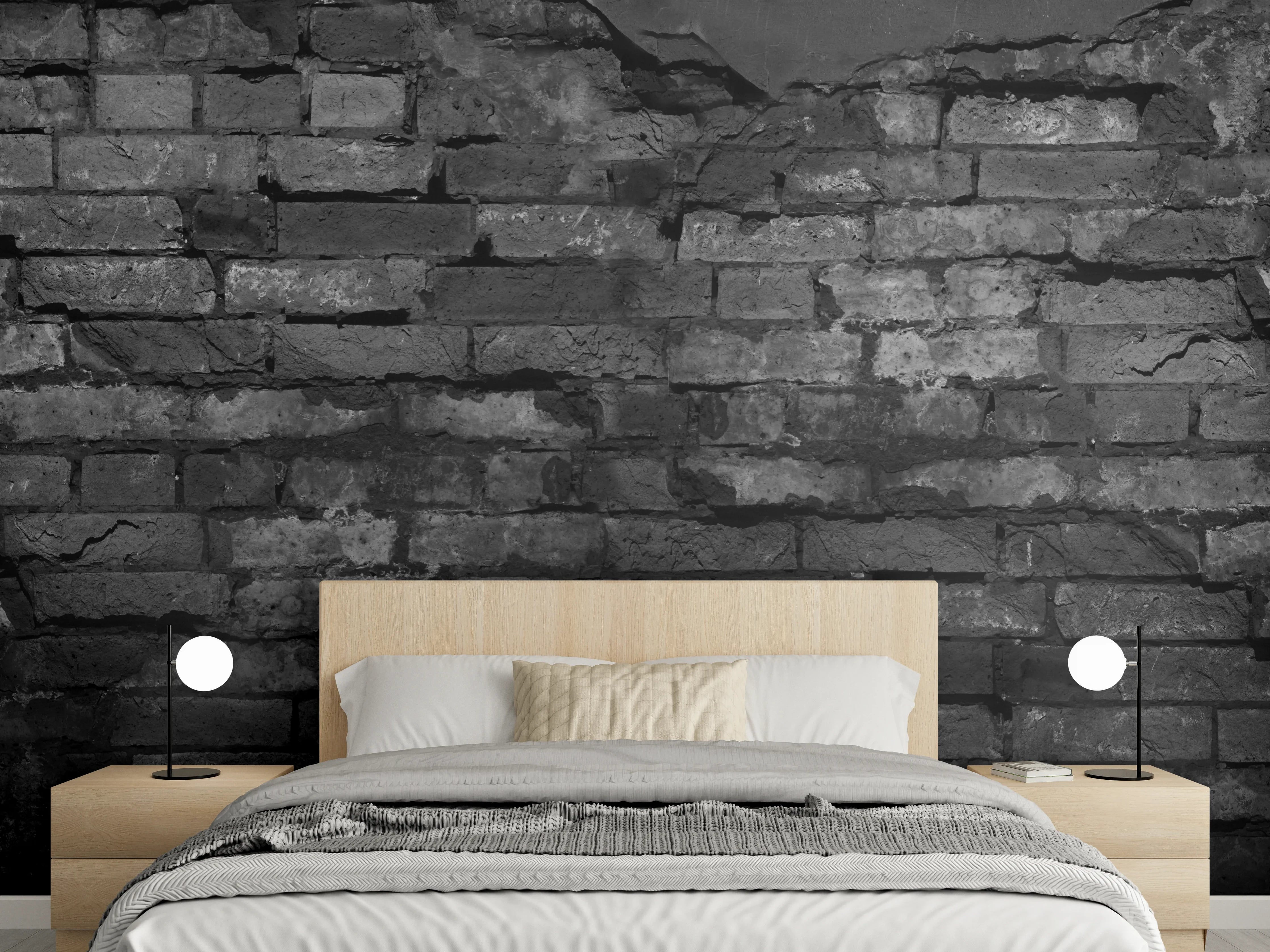 Wandverkleidung Schlafzimmer - Schwarze alte Backsteinmauer