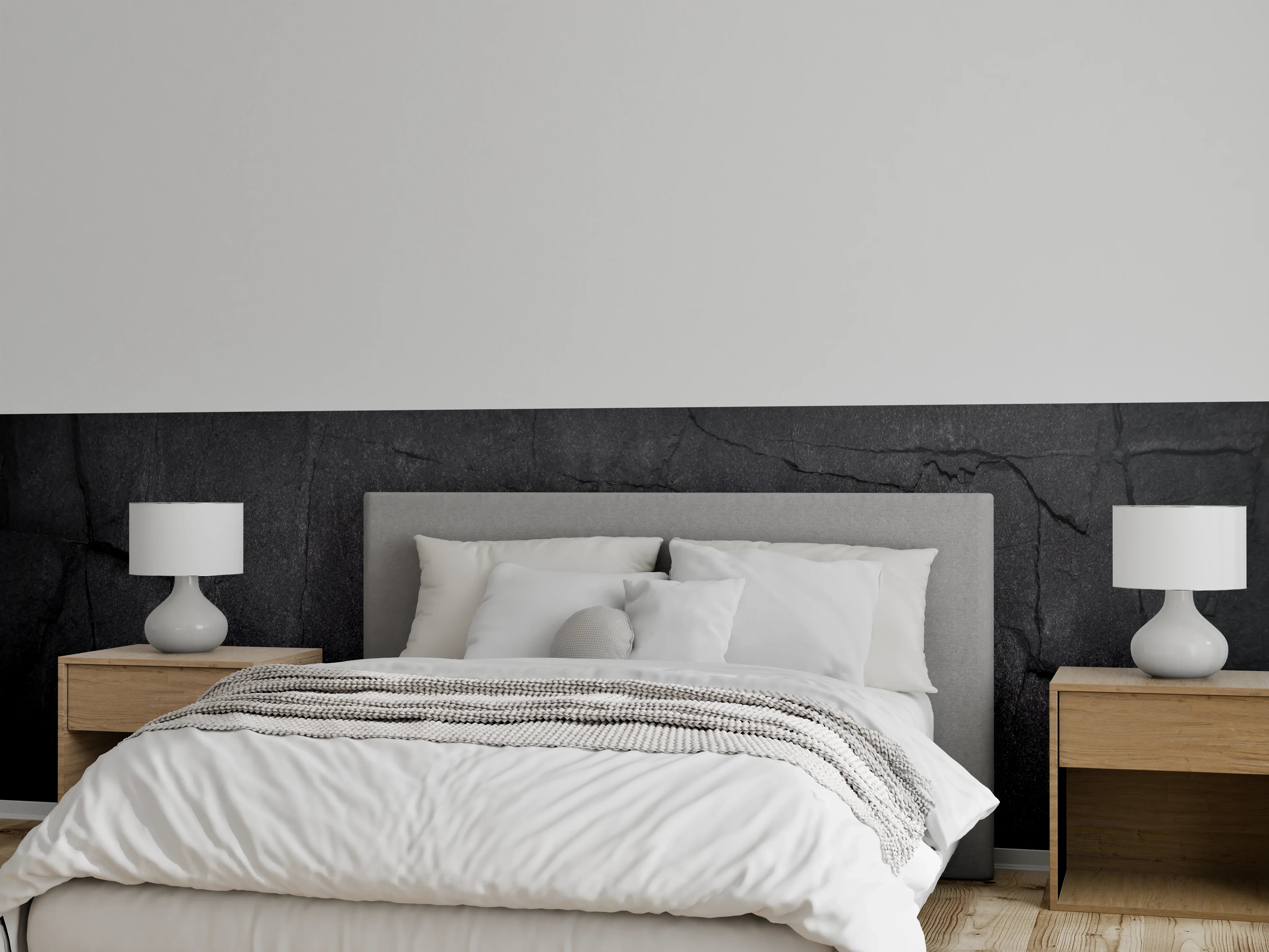 Wandverkleidung Schlafzimmer - Schwarze, strukturierte Wandtextur