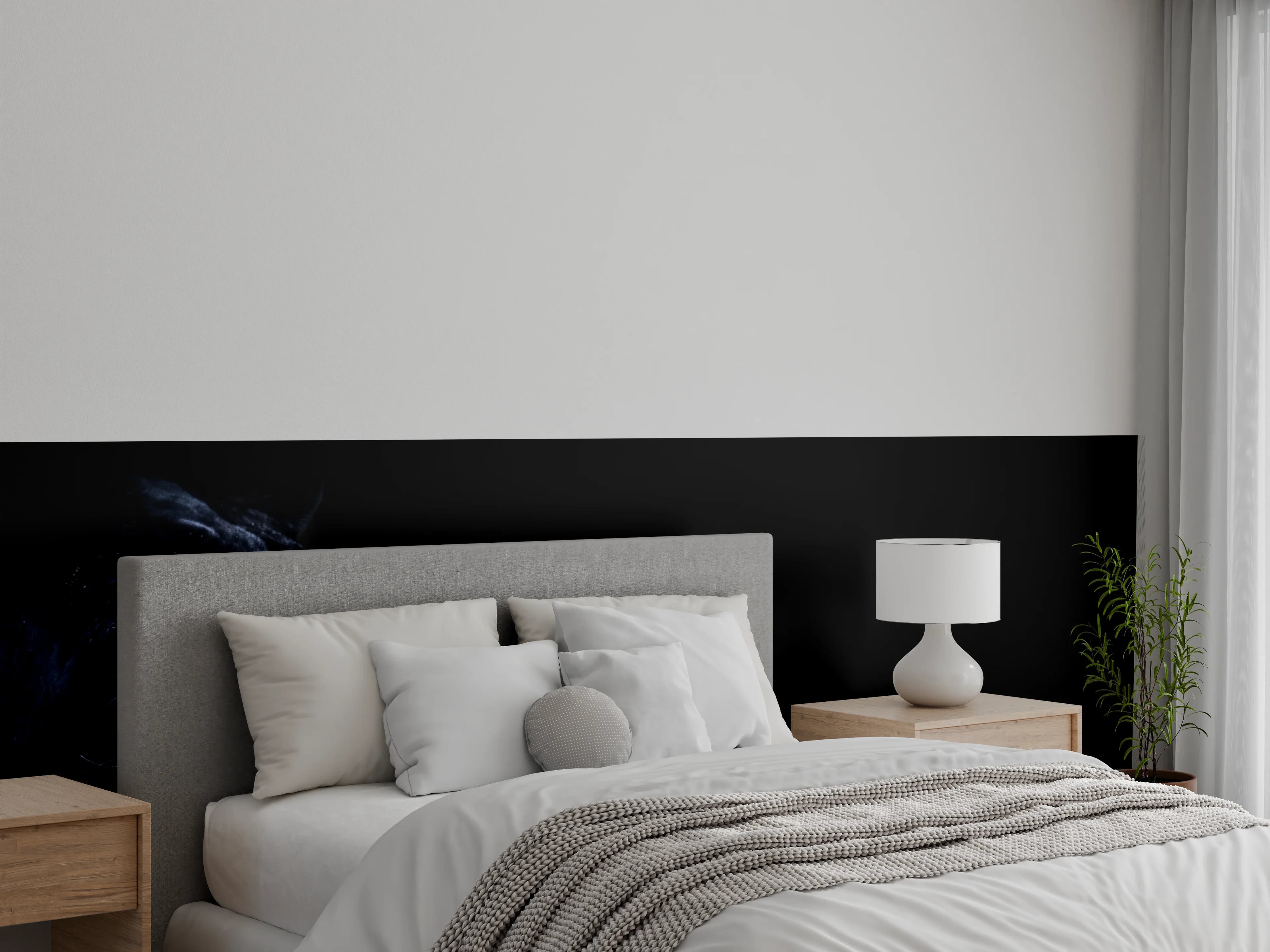 Wandverkleidung Schlafzimmer - Schwarzen Panther mit schwarzem Hintergrund