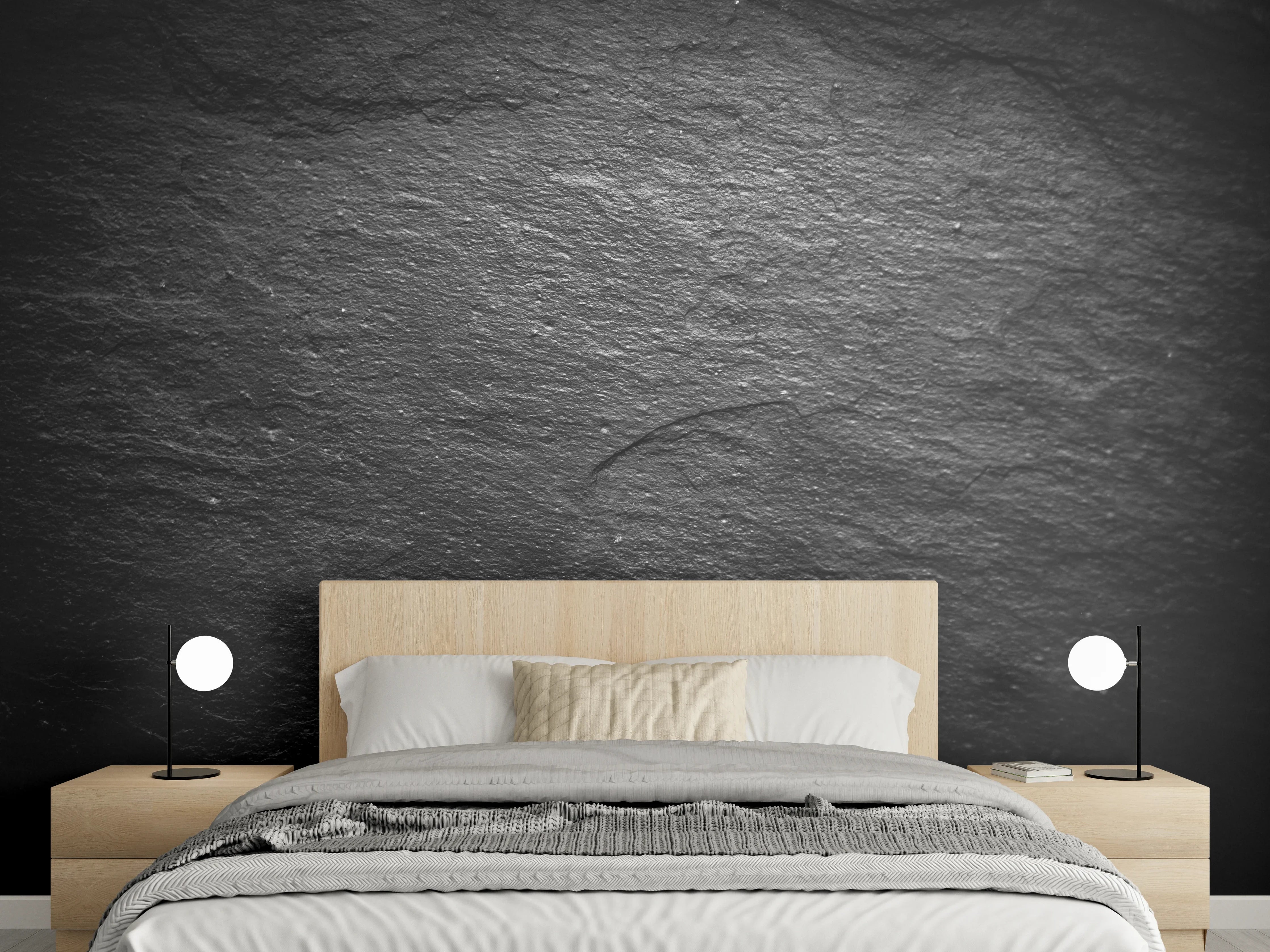Wandverkleidung Schlafzimmer - Schwarzer Schieferstein