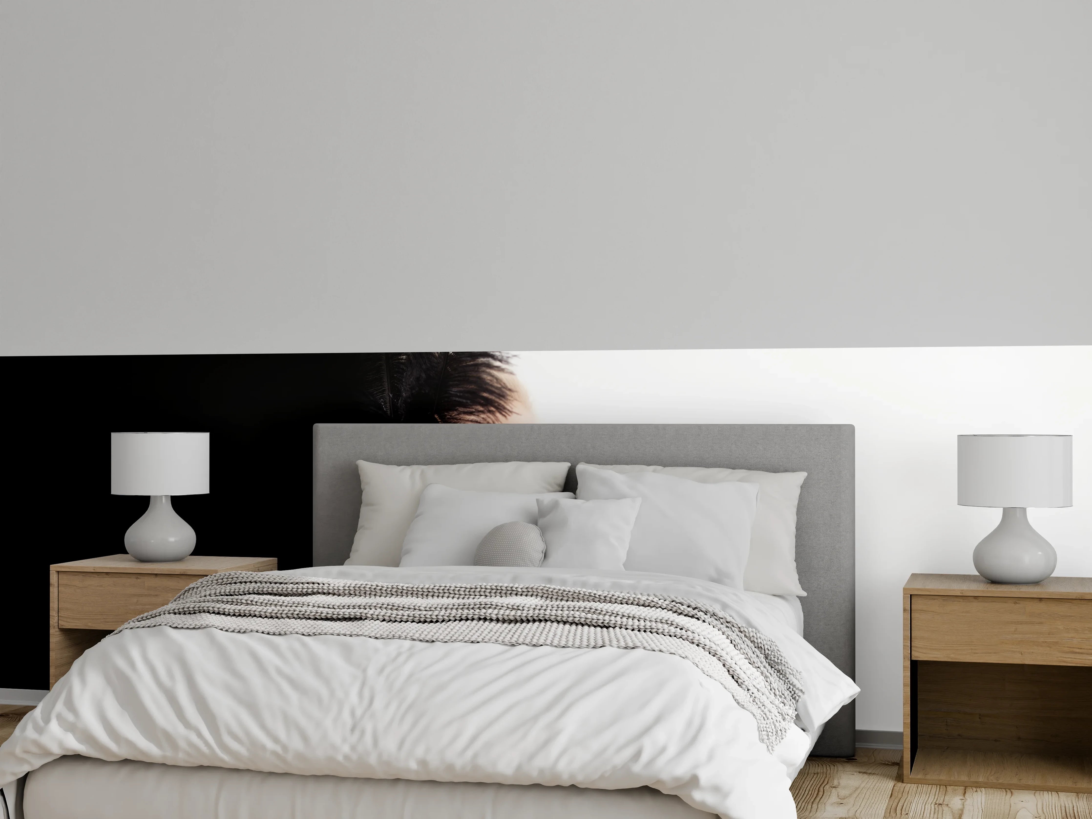 Wandverkleidung Schlafzimmer - Schwarzer Schwan Frau mit Maske 