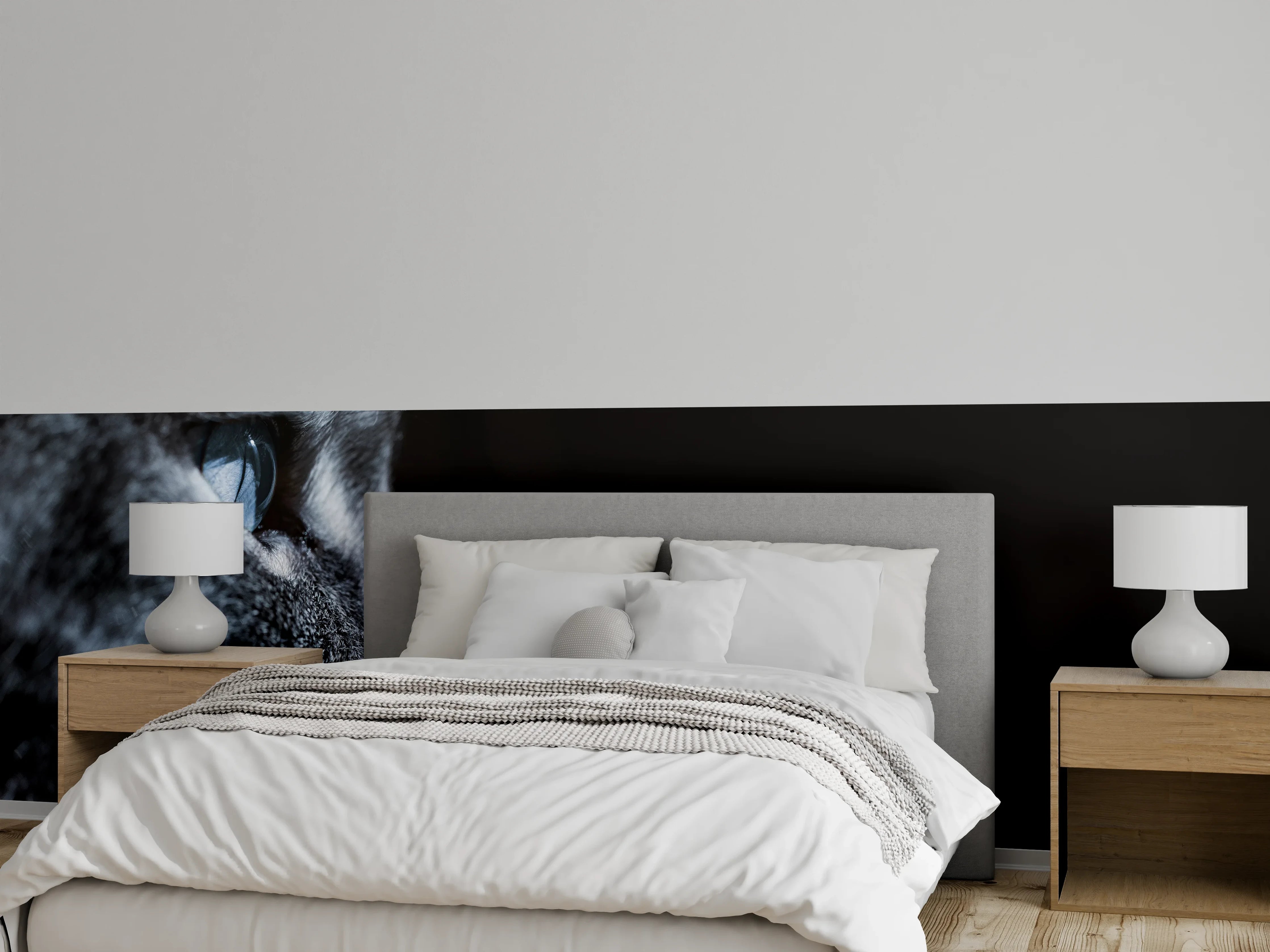 Wandverkleidung Schlafzimmer - Seitliches Katzen-Portrait