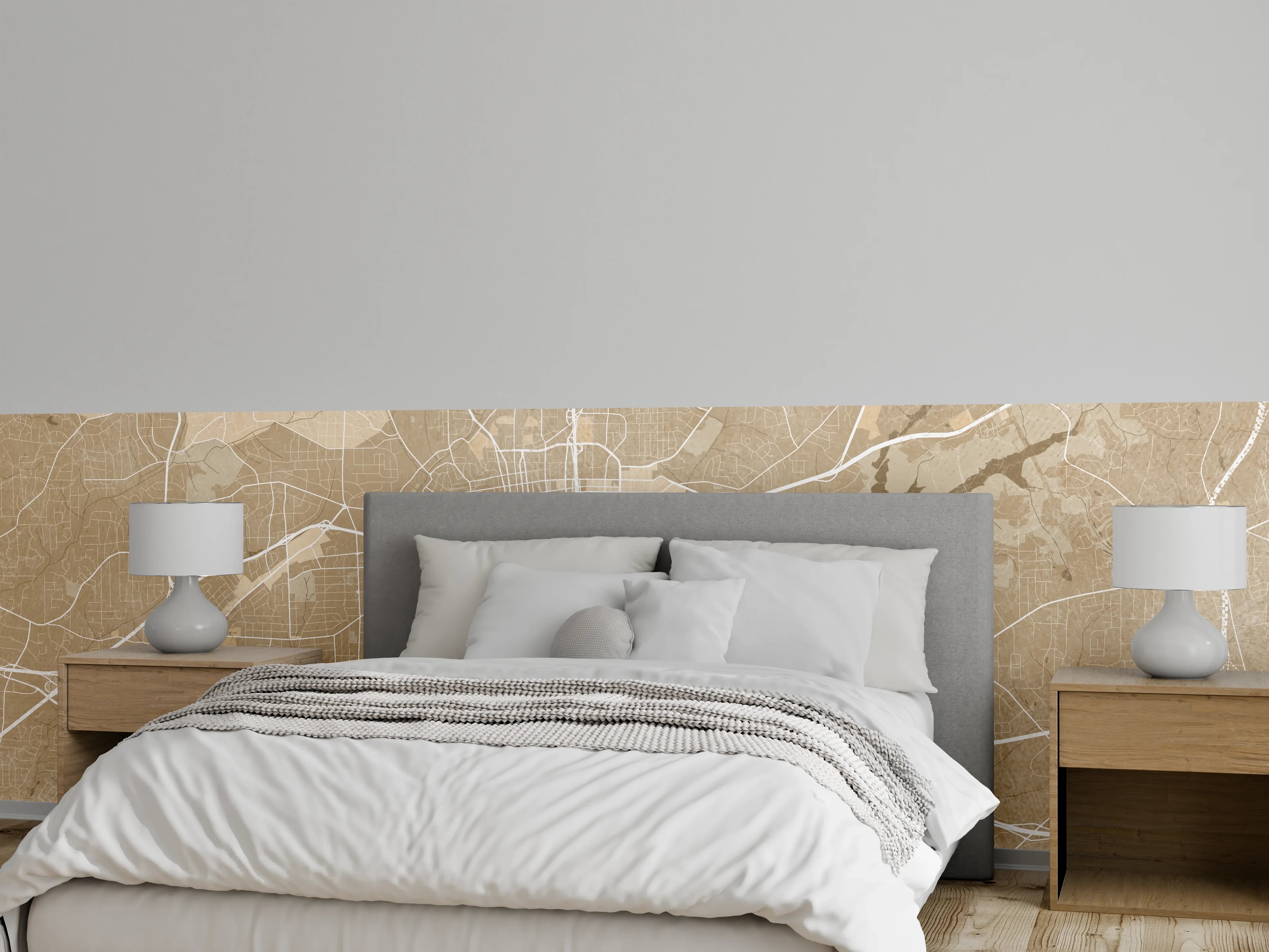 Wandverkleidung Schlafzimmer - Sepia Vintage Karte Winston-Salem