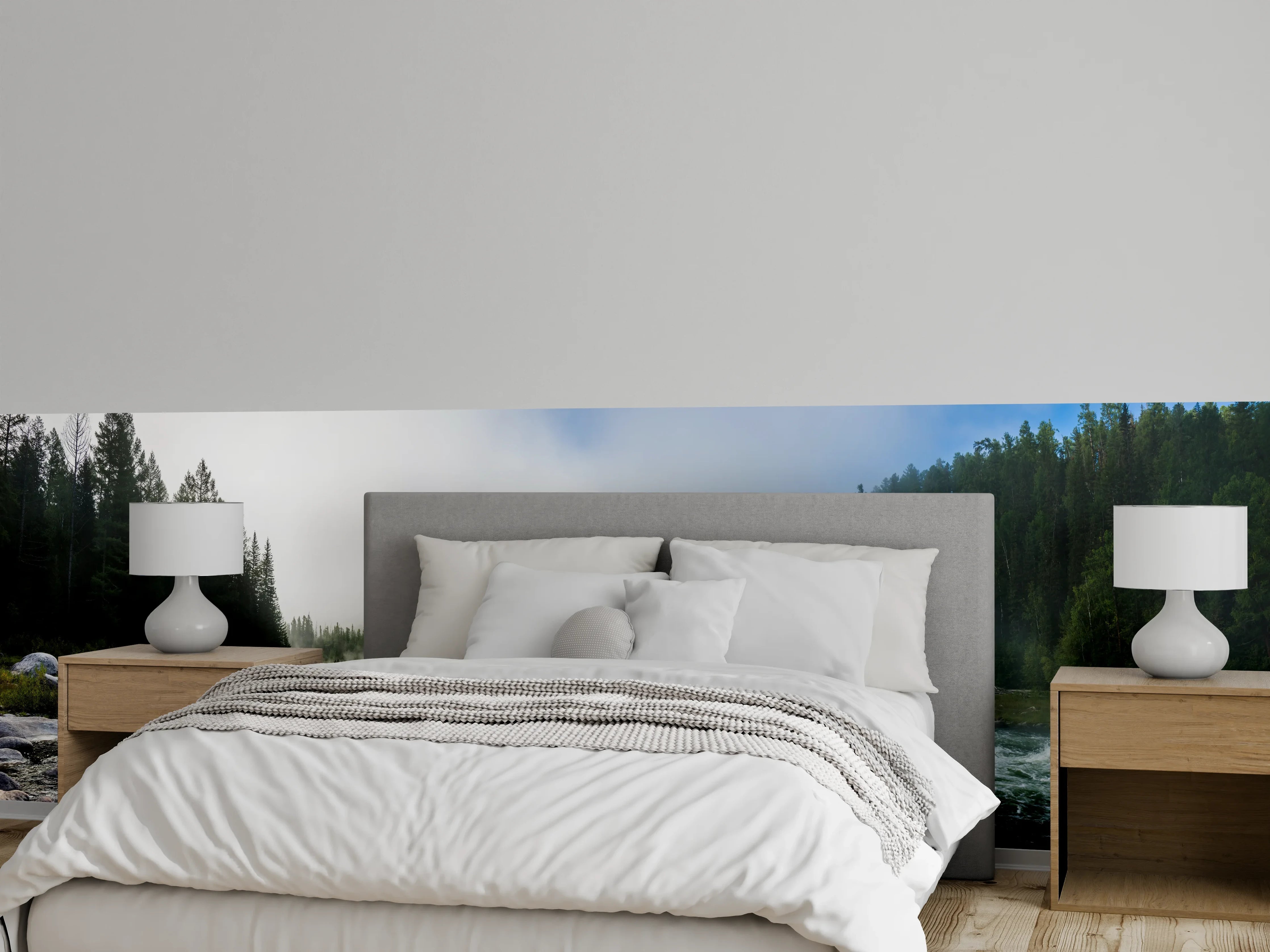 Wandverkleidung Schlafzimmer - Sibirischer Fluss Balyiktyig