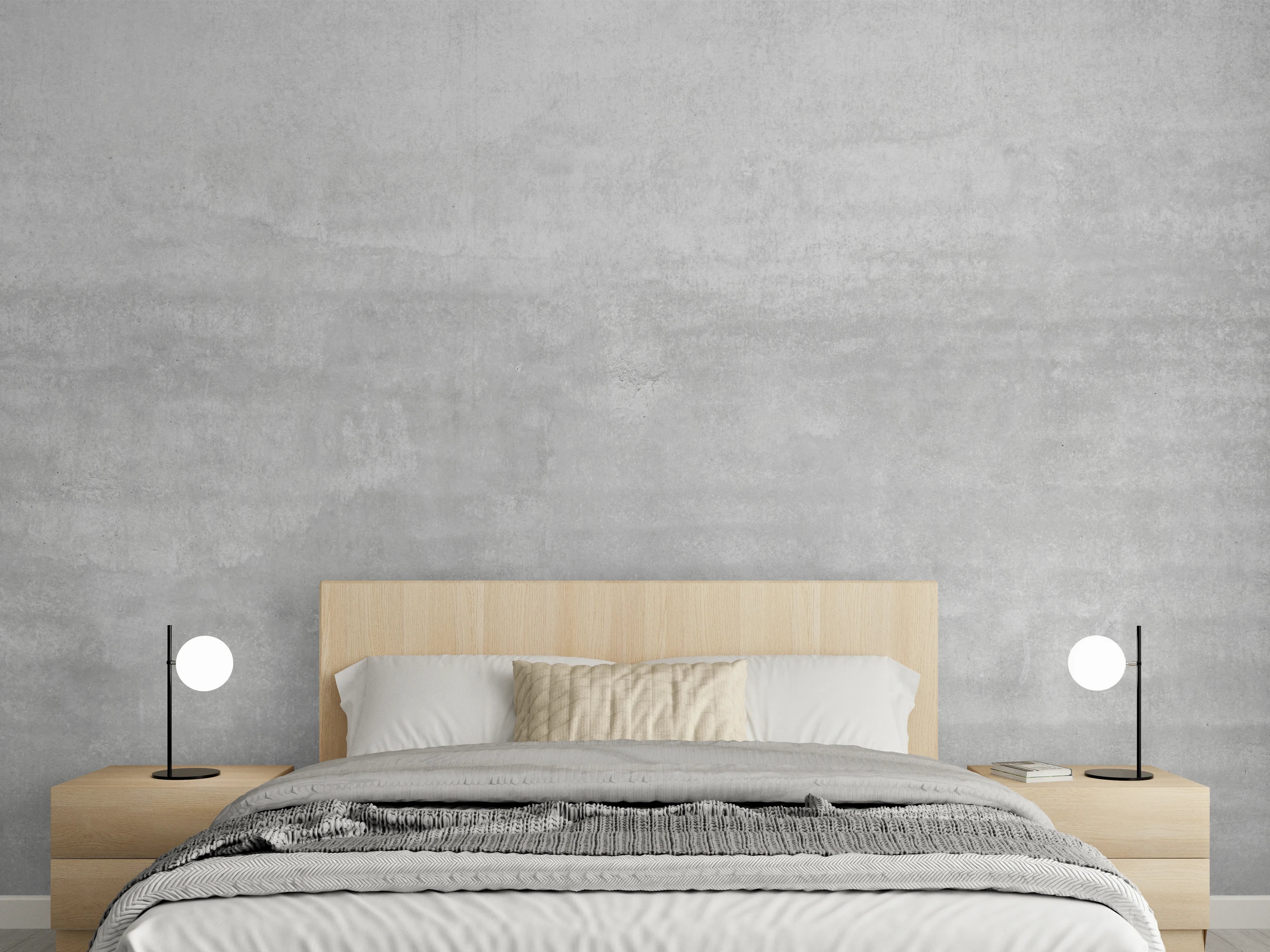 Wandverkleidung Schlafzimmer - Sicht-Beton Textur