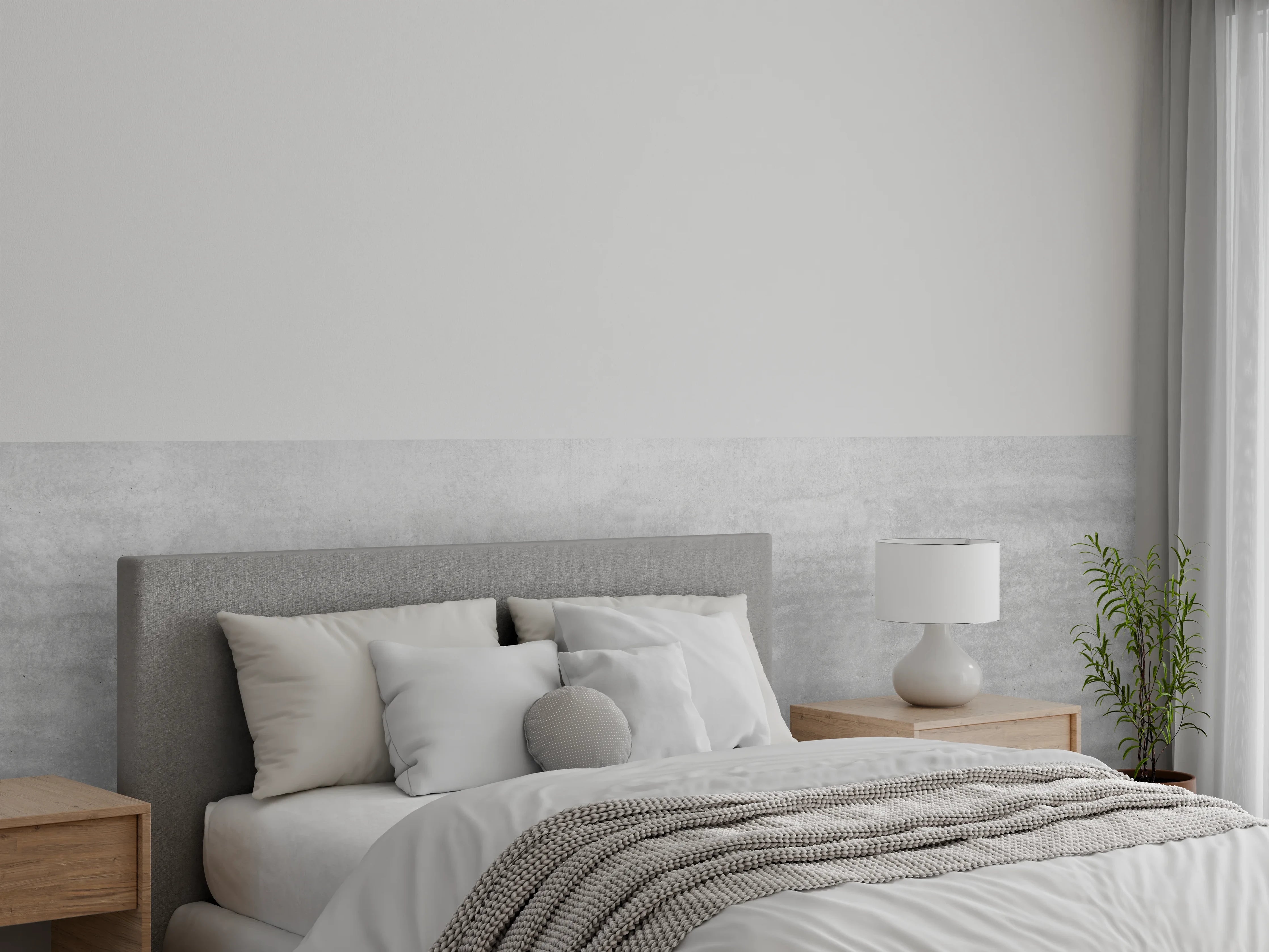 Wandverkleidung Schlafzimmer - Sicht-Beton Textur