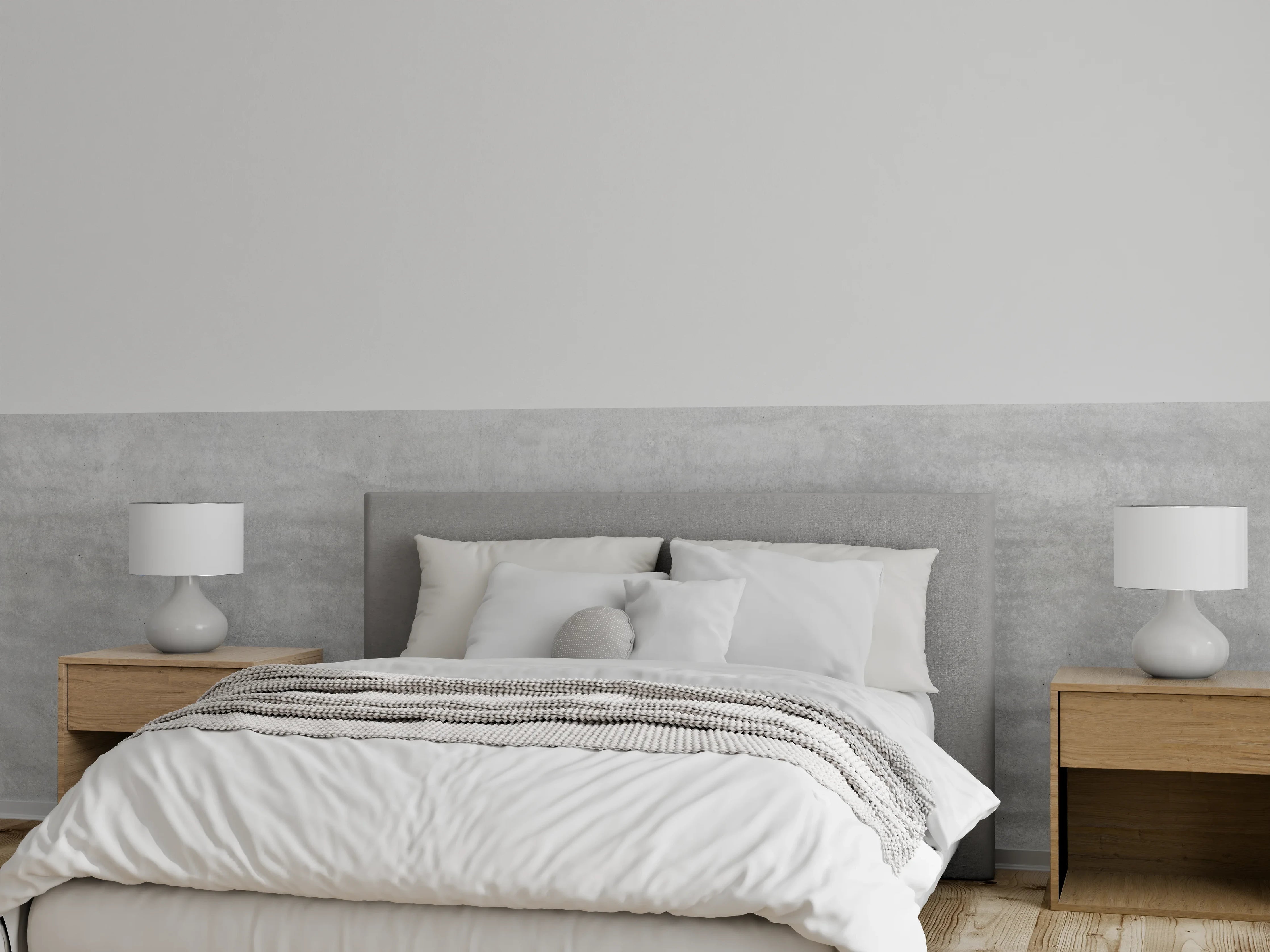 Wandverkleidung Schlafzimmer - Sicht-Beton Textur