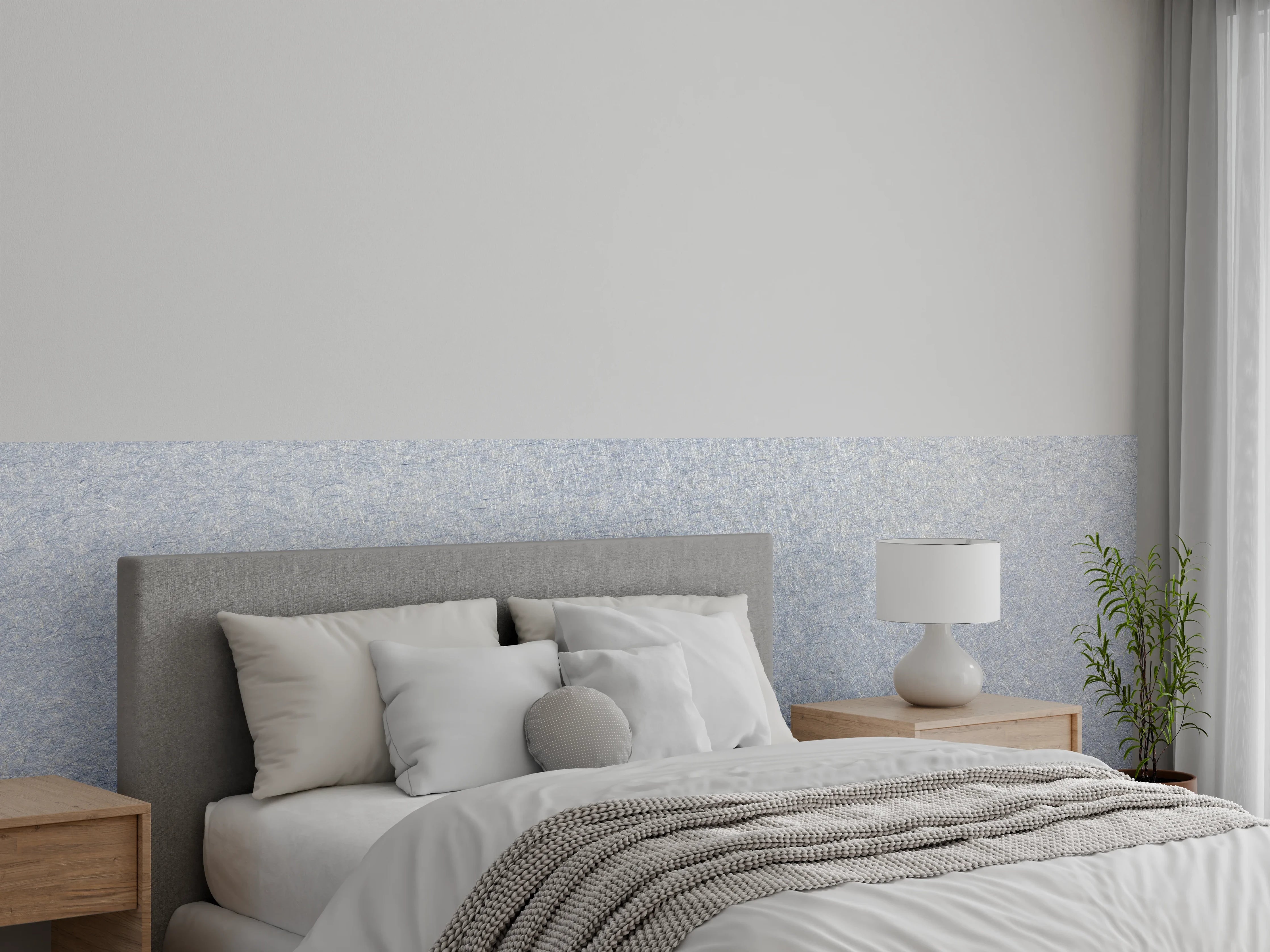 Wandverkleidung Schlafzimmer - Silberne Metallic-Textur