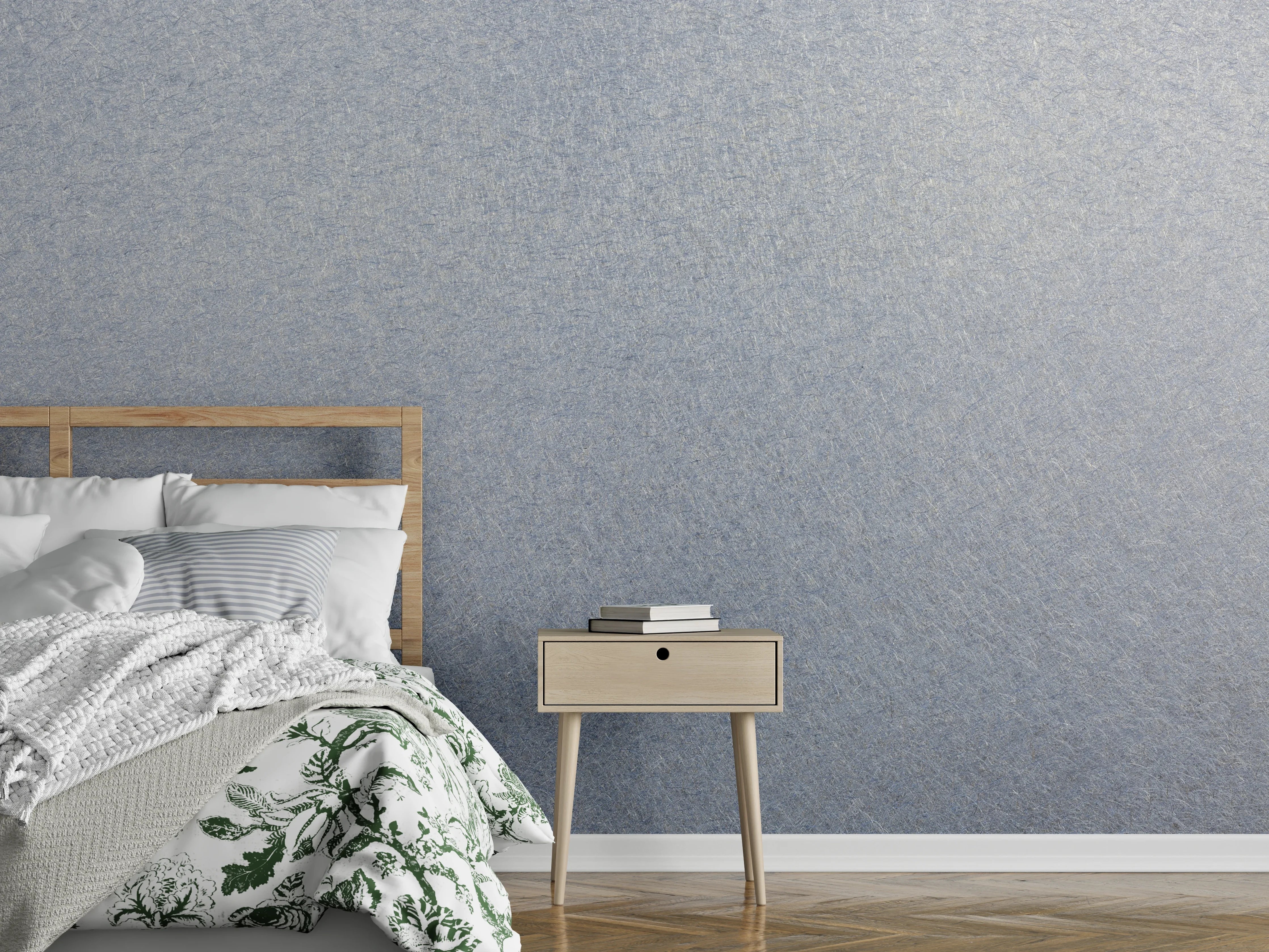 Wandverkleidung Schlafzimmer - Silberne Metallic-Textur