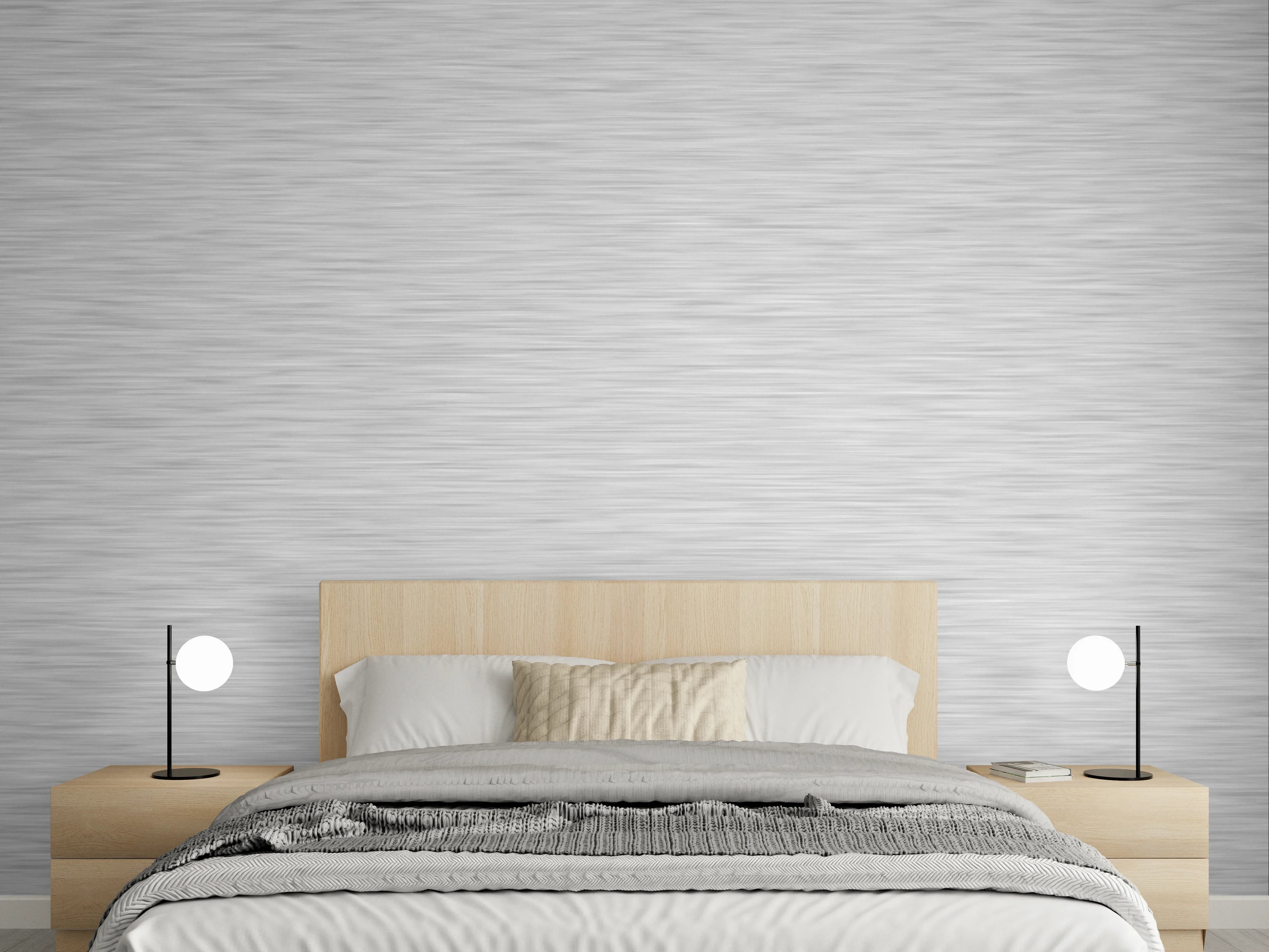 Wandverkleidung Schlafzimmer - Silver - ALU Prime - Metall Gebürstet