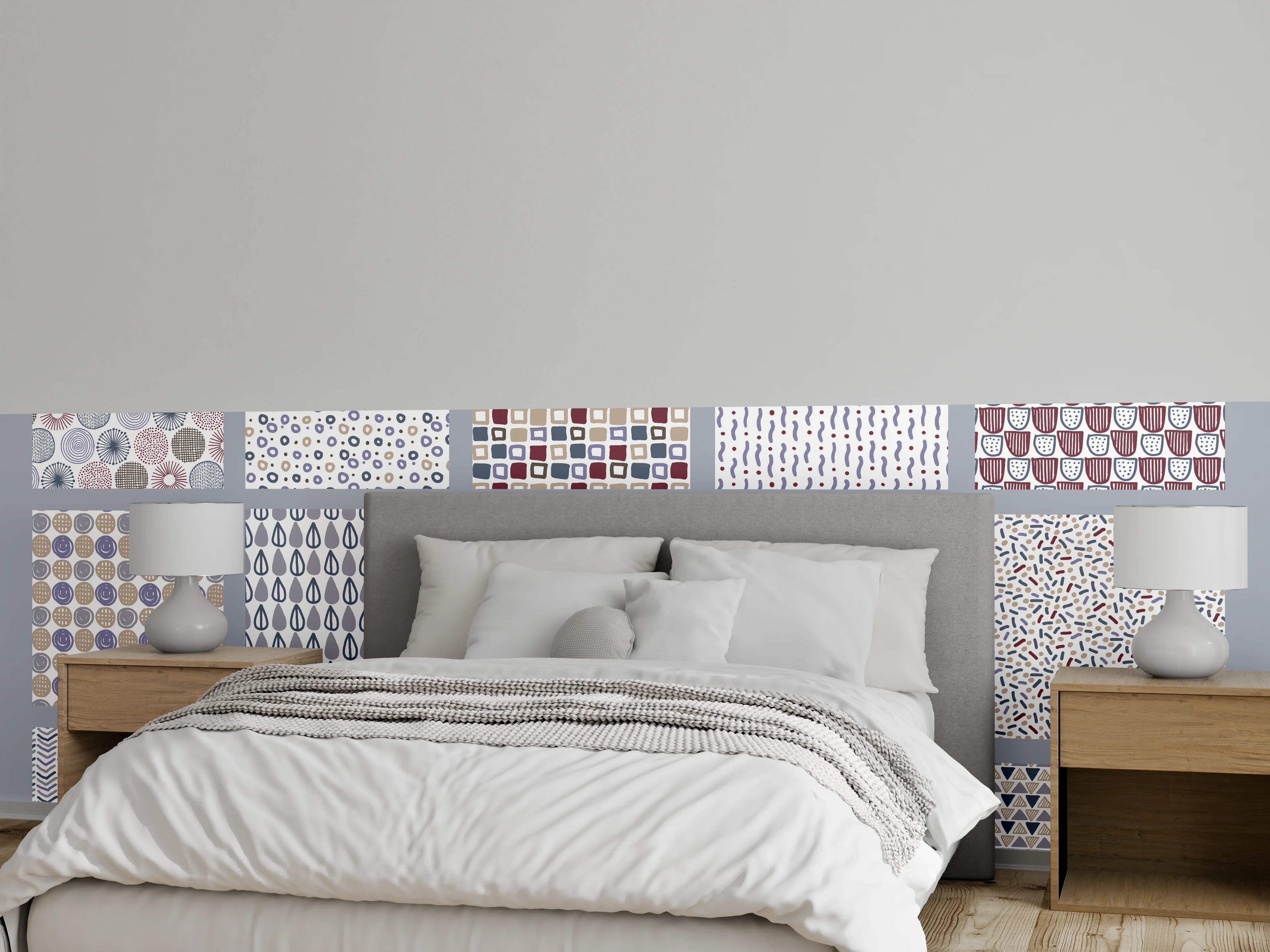 Wandverkleidung Schlafzimmer - Skandinavische Nahtlos Abstrakt Muster