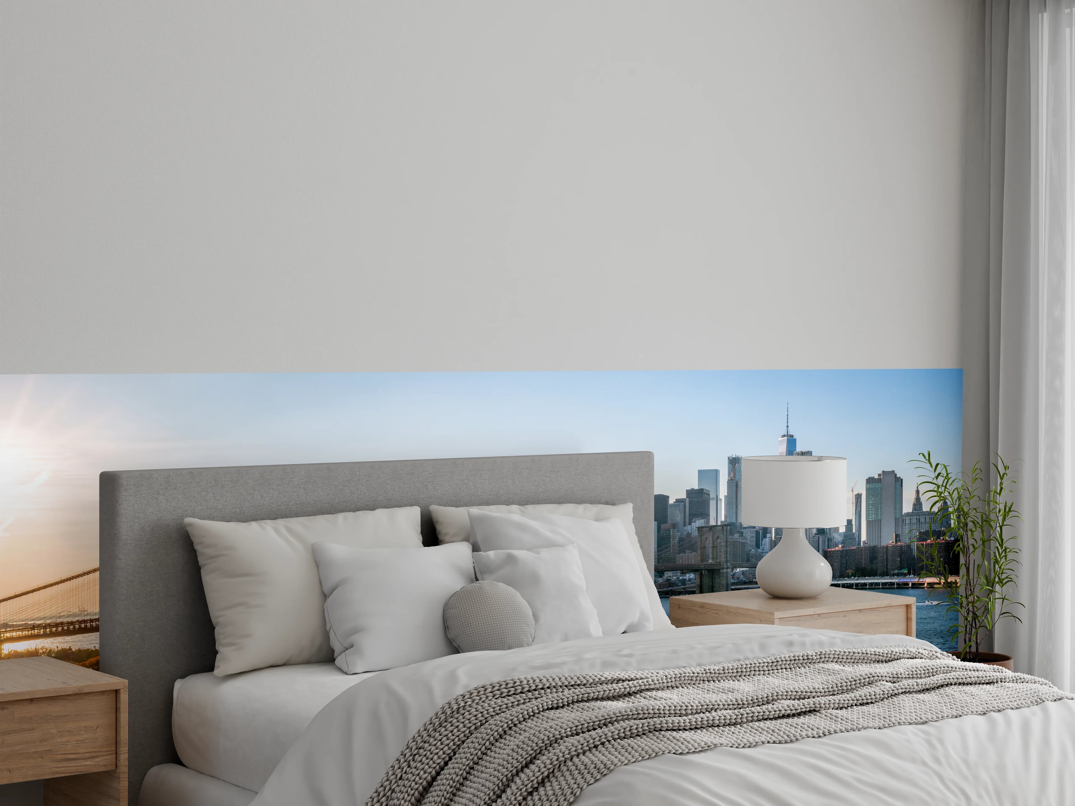 Wandverkleidung Schlafzimmer - Skyline von New York City - Brooklyn Bridge