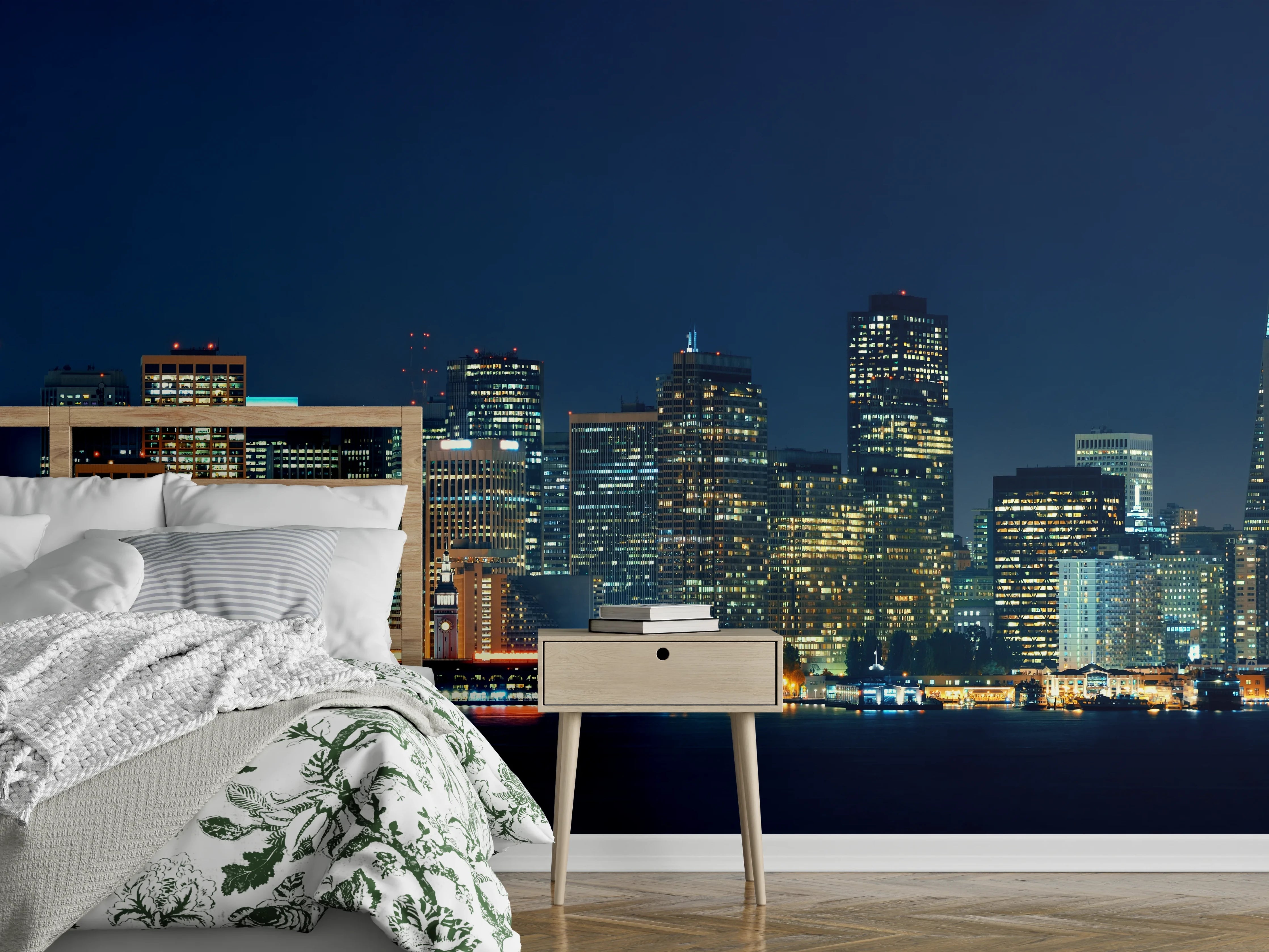 Wandverkleidung Schlafzimmer - Skyline von San Francisco