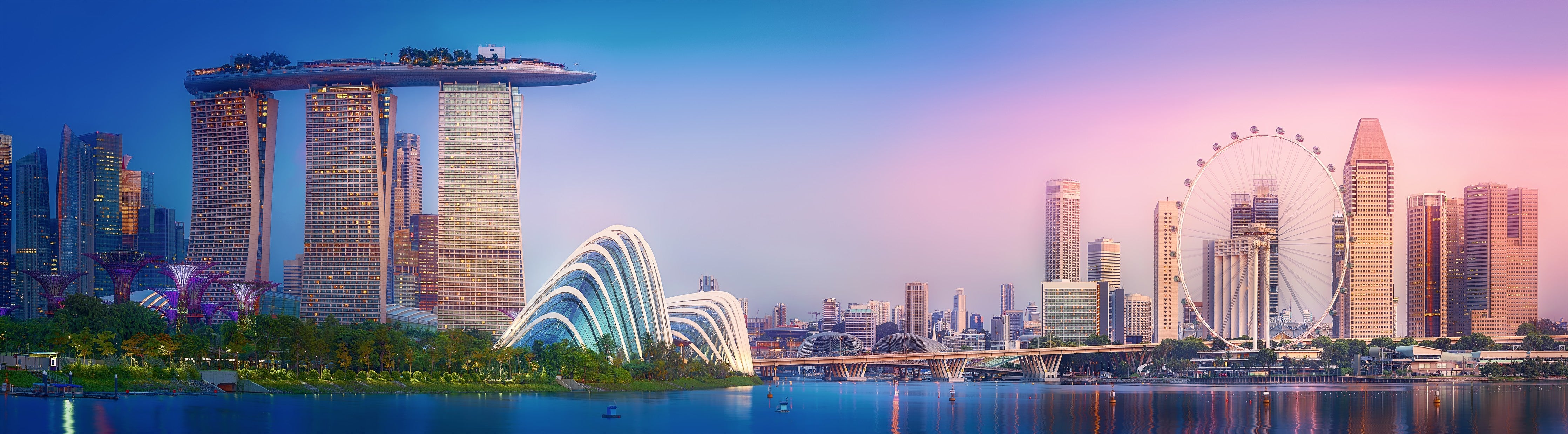 Wandverkleidung Schlafzimmer-Skyline von Singapur