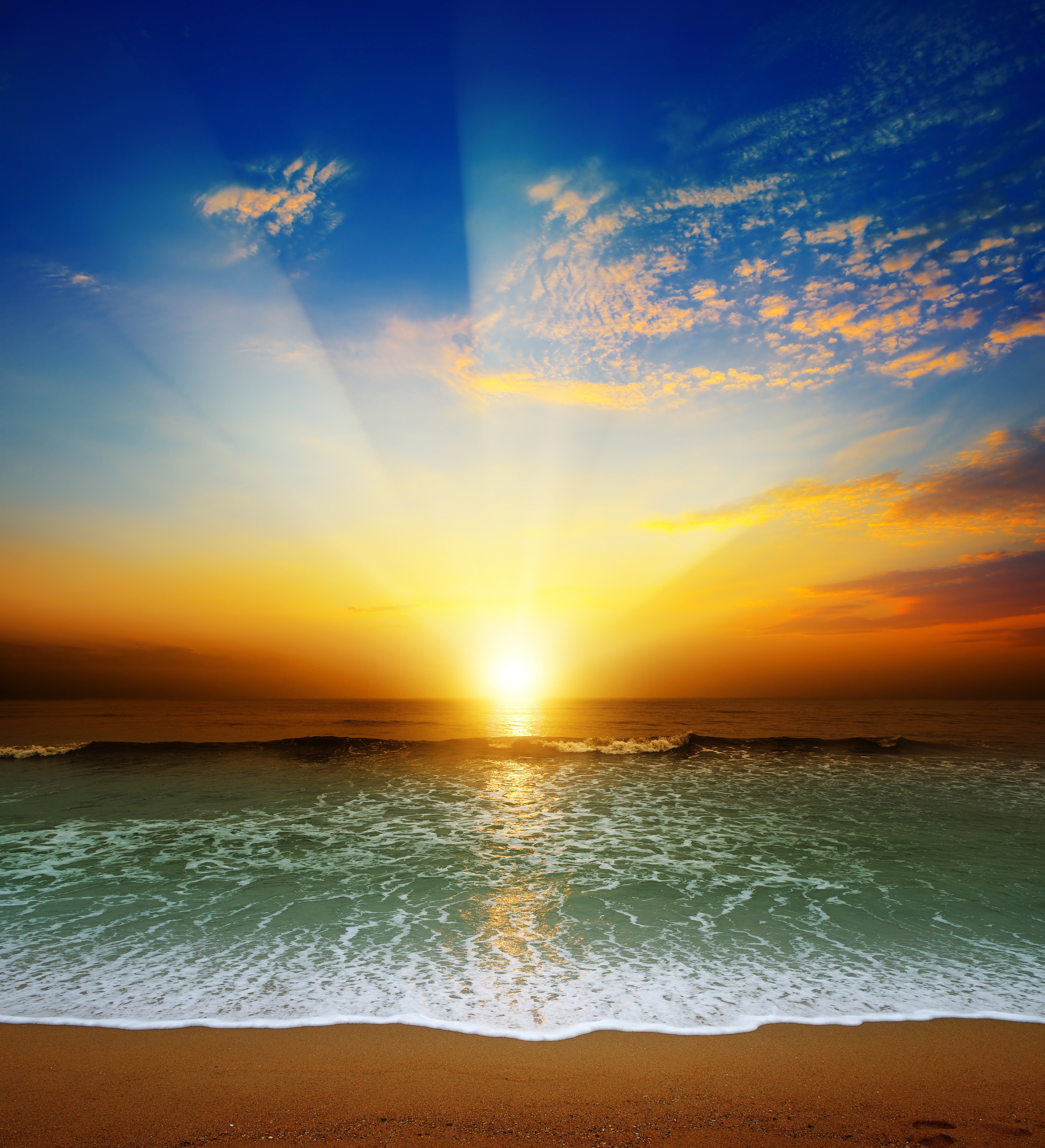 Wandverkleidung Schlafzimmer-Sonnenaufgang am Meer – Naturmotiv