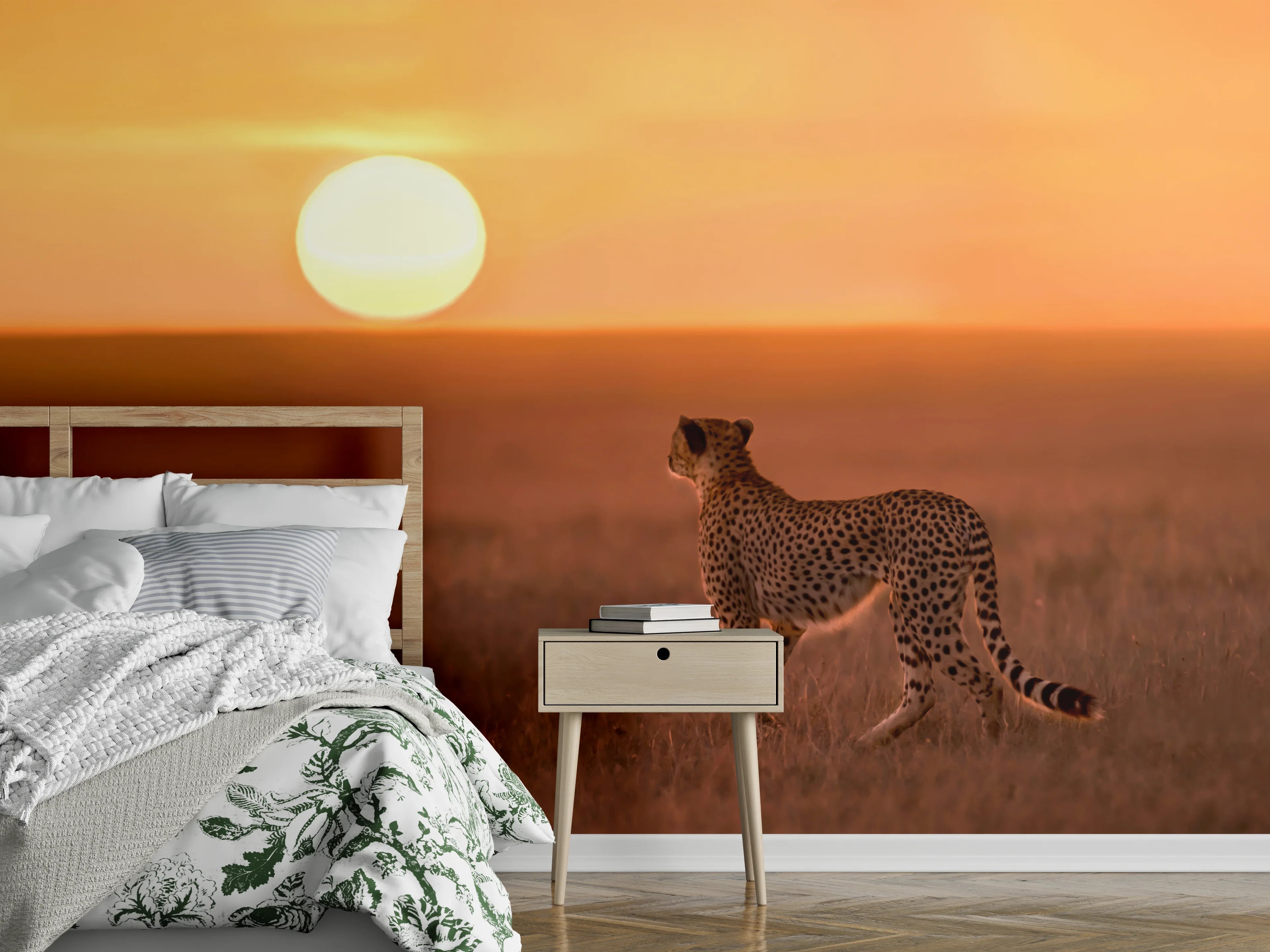 Wandverkleidung Schlafzimmer - Sonnenaufgang in der Savanne - Afrika