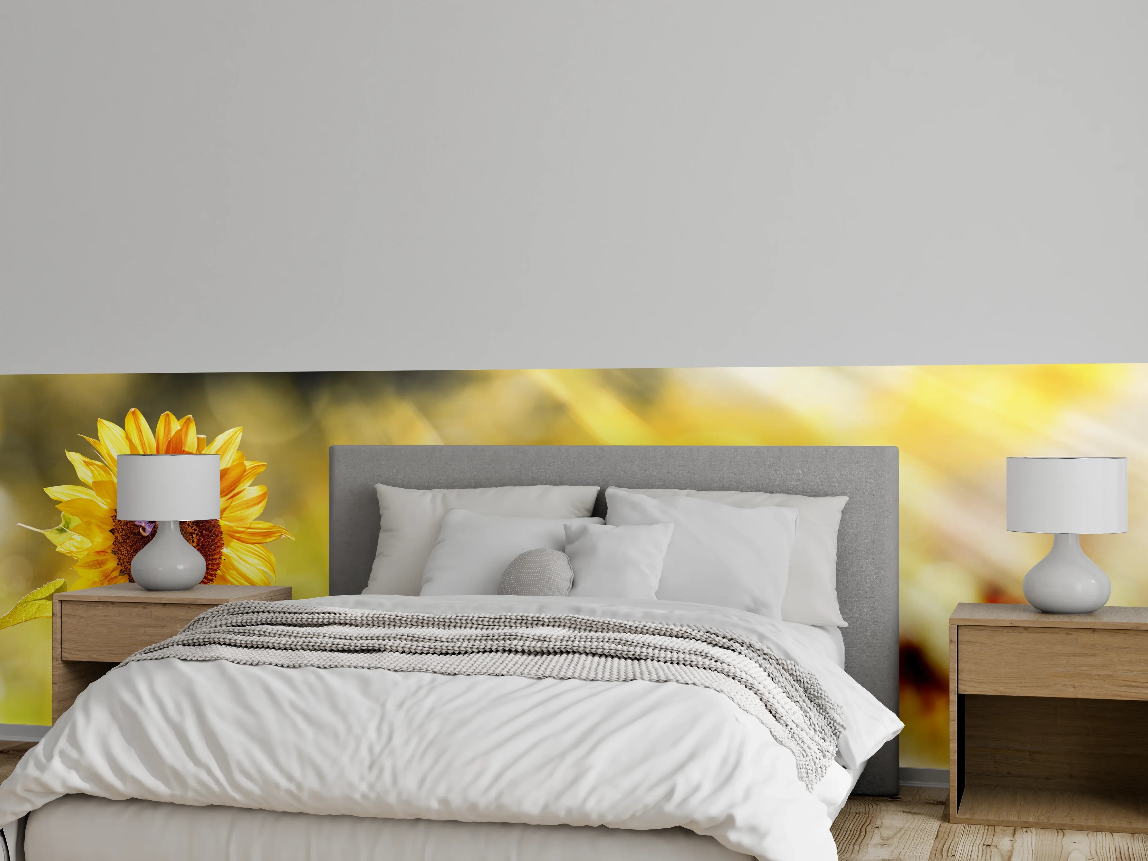 Wandverkleidung Schlafzimmer - Sonnenblume