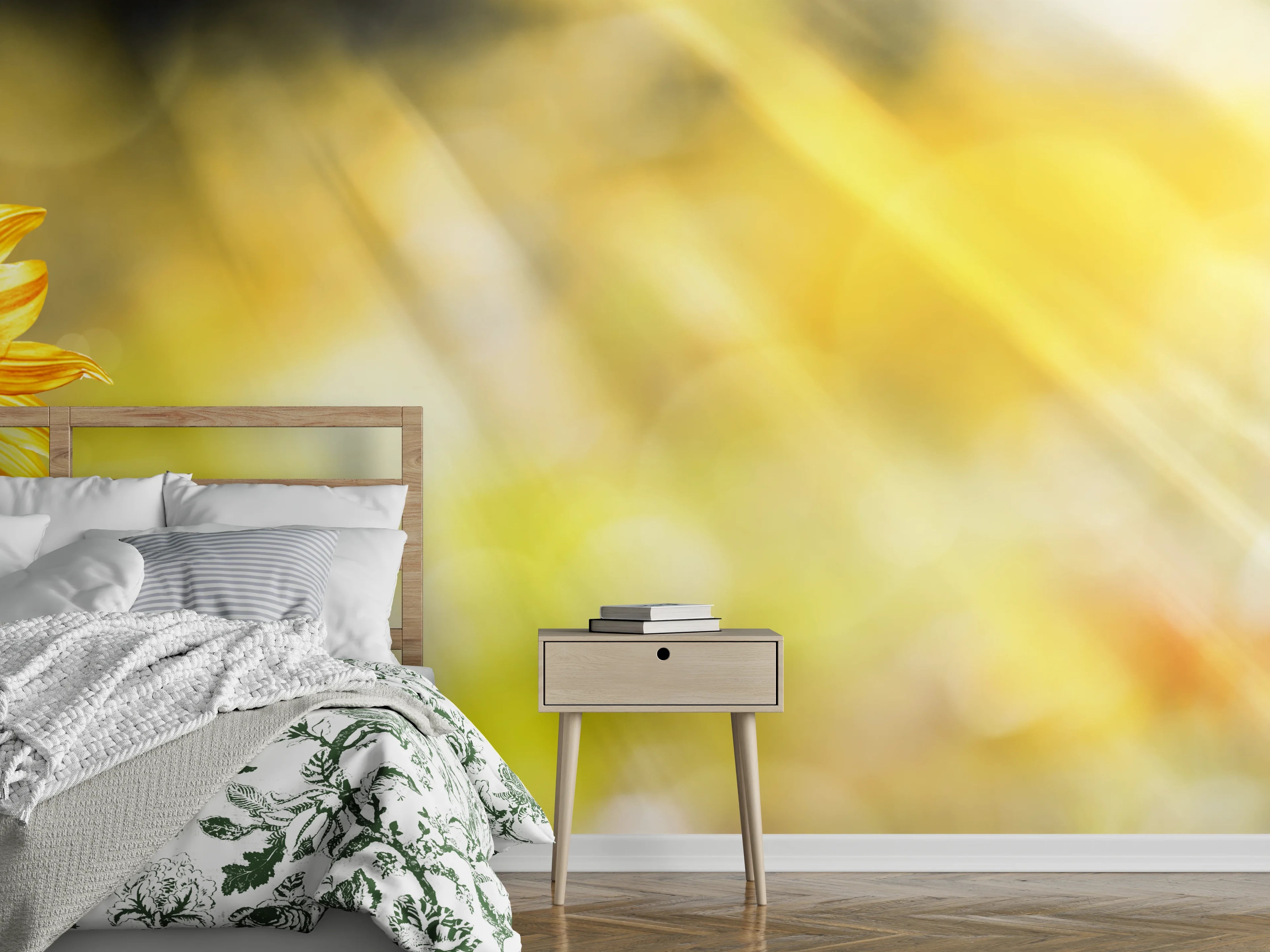 Wandverkleidung Schlafzimmer - Sonnenblume