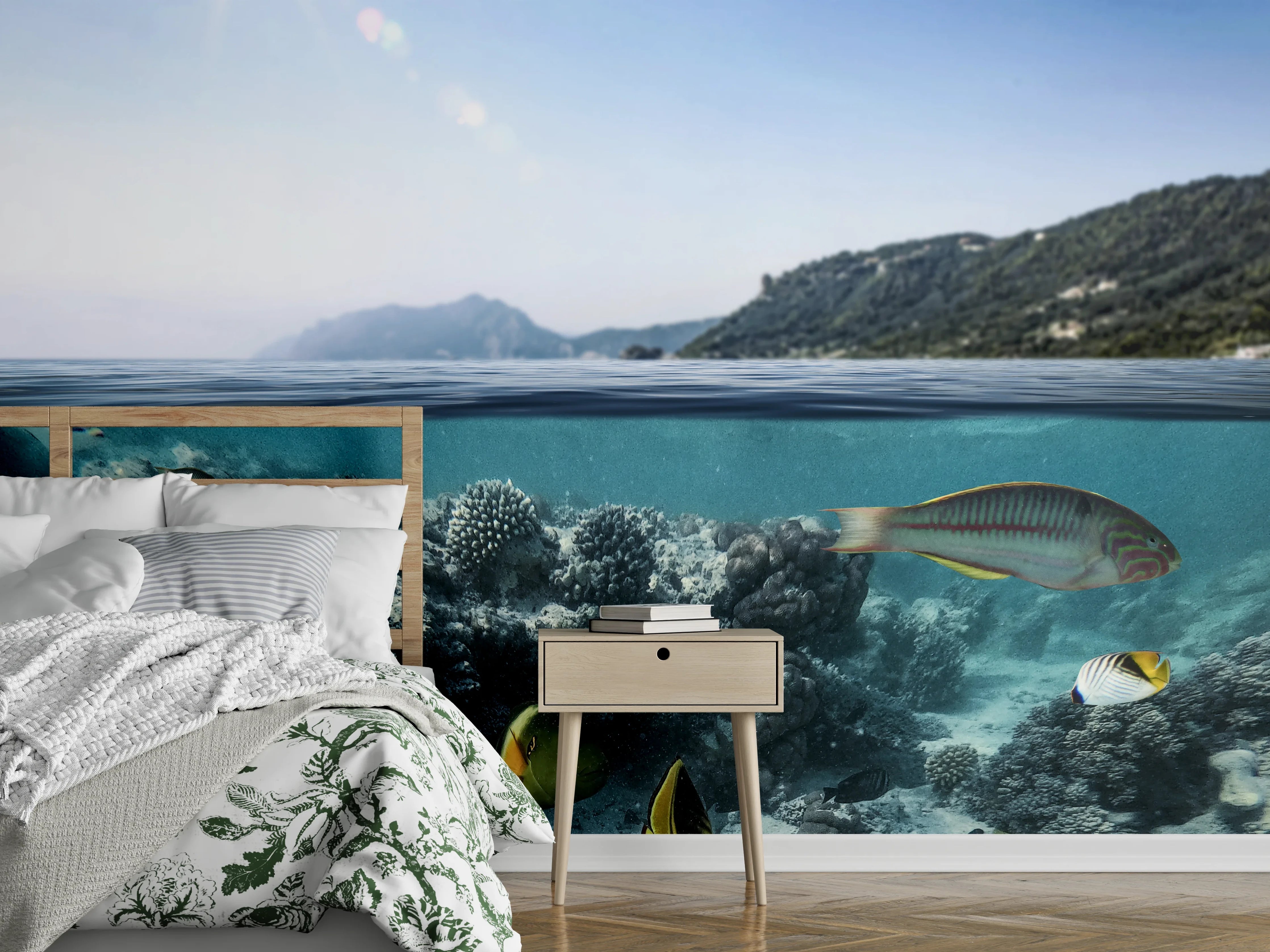 Wandverkleidung Schlafzimmer - Sonnenmeer – Korallenriff und Fischwelt