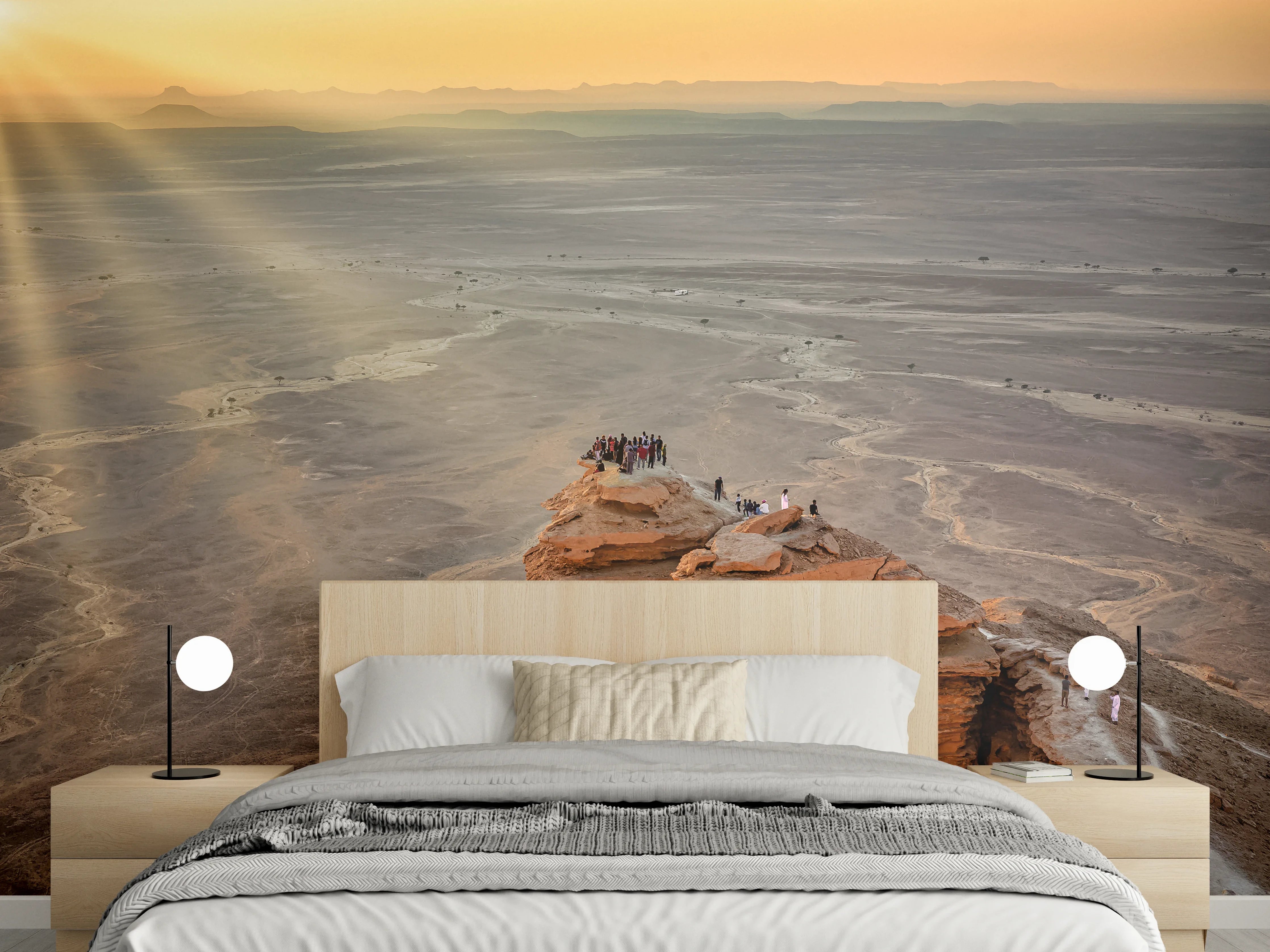 Wandverkleidung Schlafzimmer - Sonnenuntergang am Felsenplateau