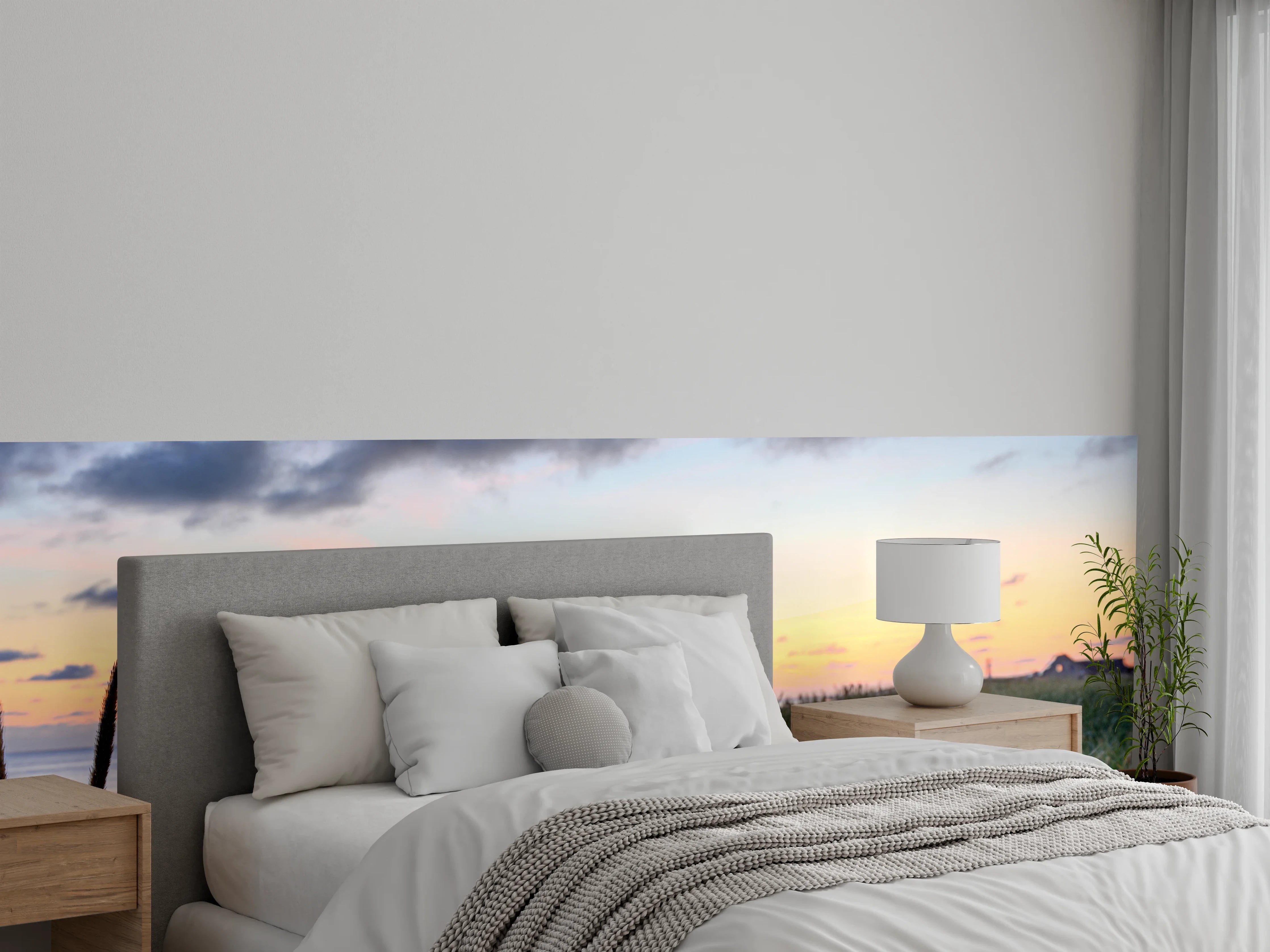 Wandverkleidung Schlafzimmer - Sonnenuntergang am Nordsee-Strand