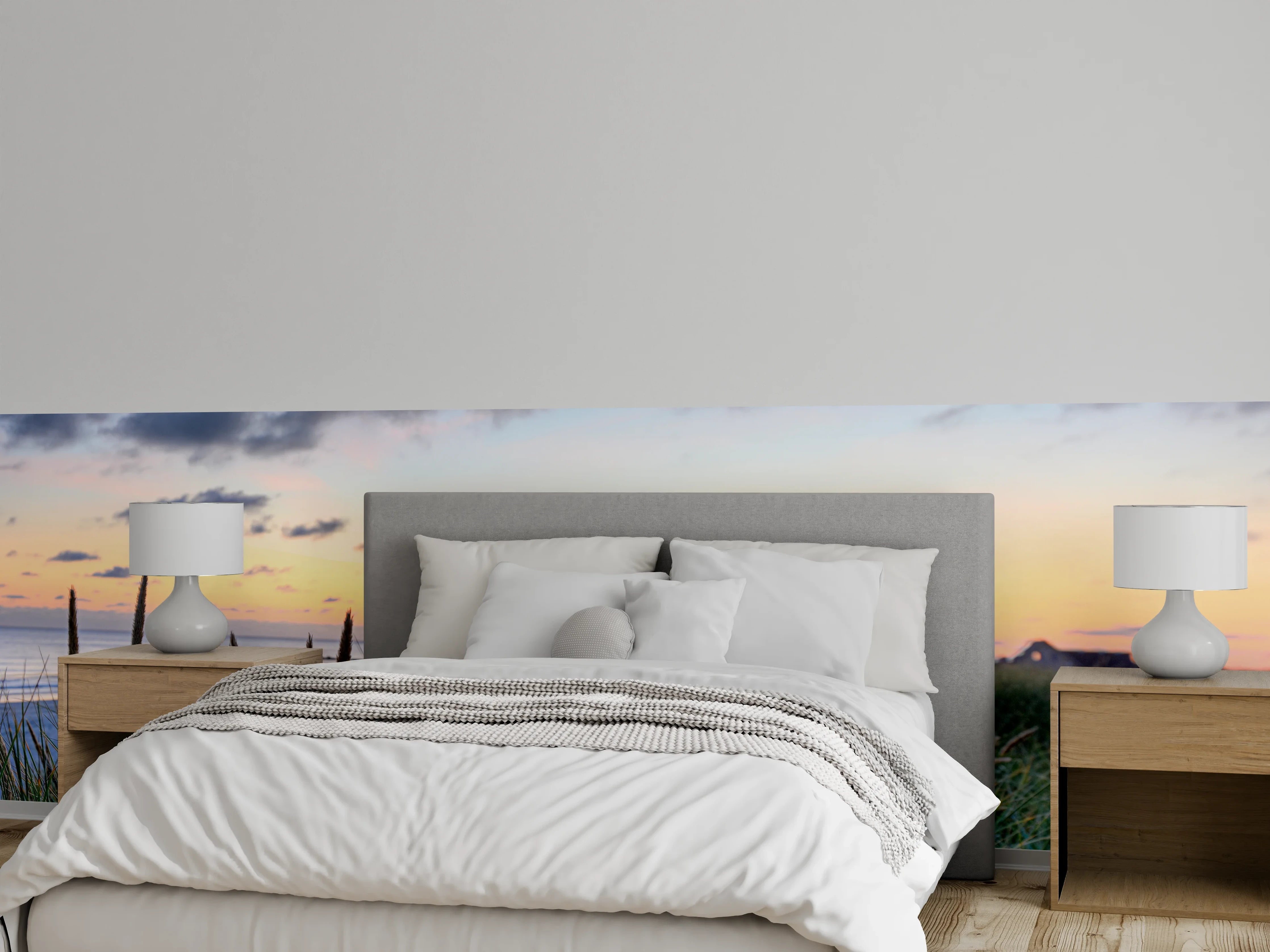 Wandverkleidung Schlafzimmer - Sonnenuntergang am Nordsee-Strand