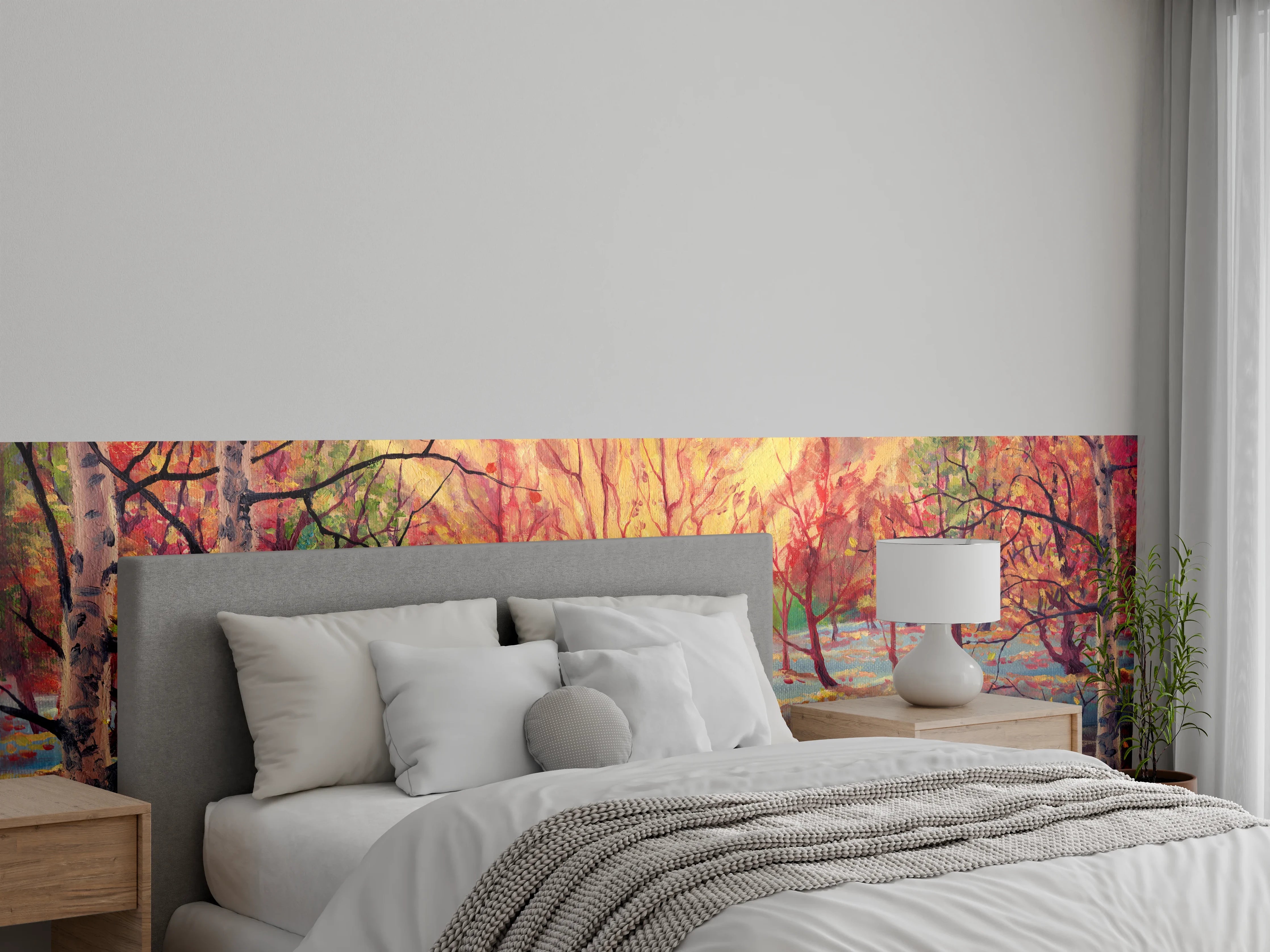 Wandverkleidung Schlafzimmer - Sonnenuntergang am See Gemälde