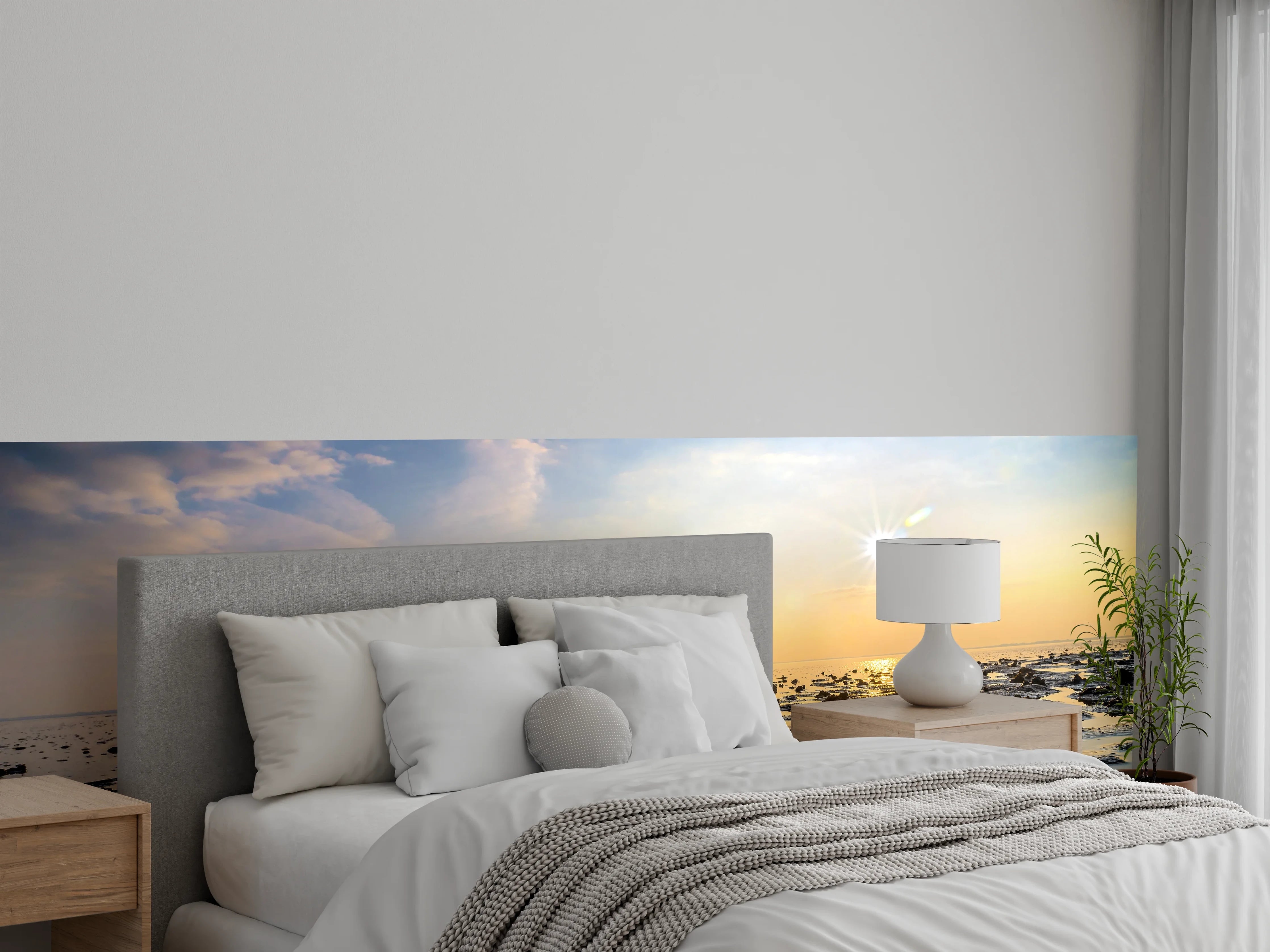 Wandverkleidung Schlafzimmer - Sonnenuntergang am Watt – Natur pur