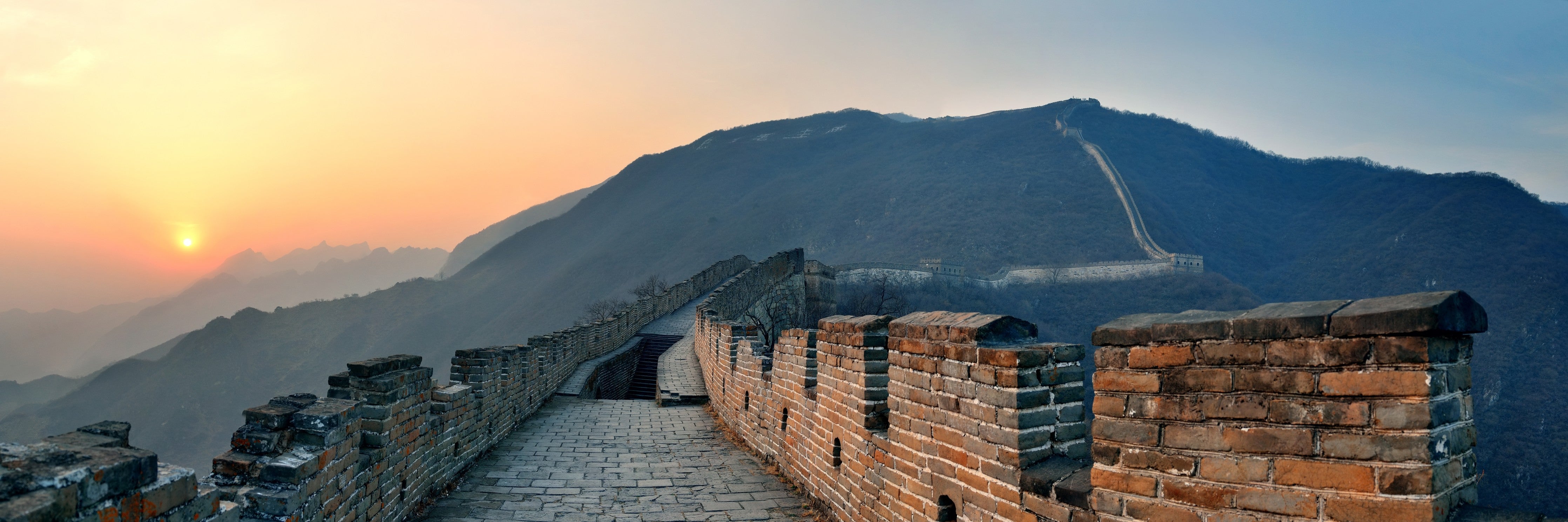 Wandverkleidung Schlafzimmer-Sonnenuntergang an der Großen Mauer