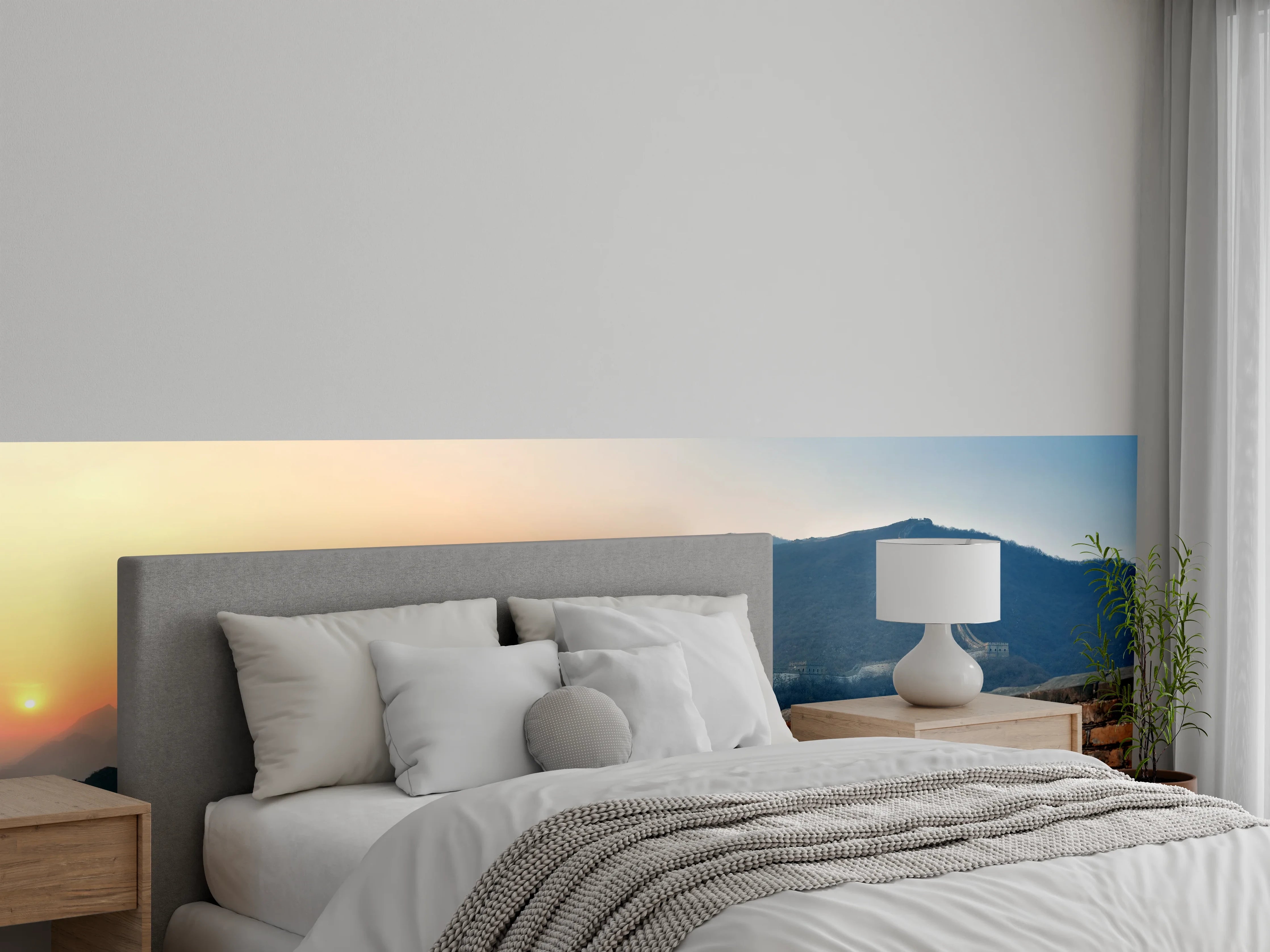 Wandverkleidung Schlafzimmer - Sonnenuntergang an der Großen Mauer