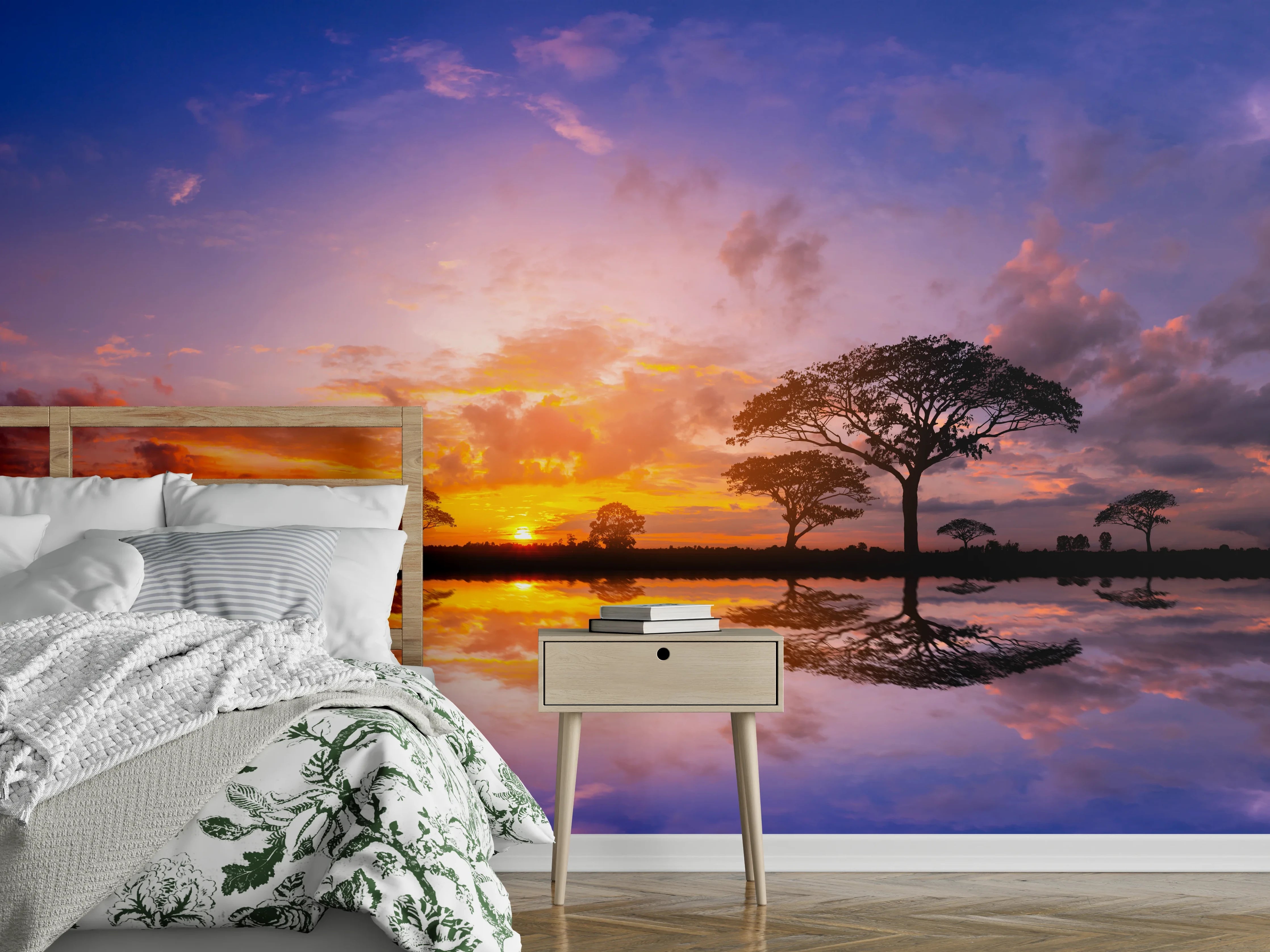 Wandverkleidung Schlafzimmer - Sonnenuntergang in Afrika