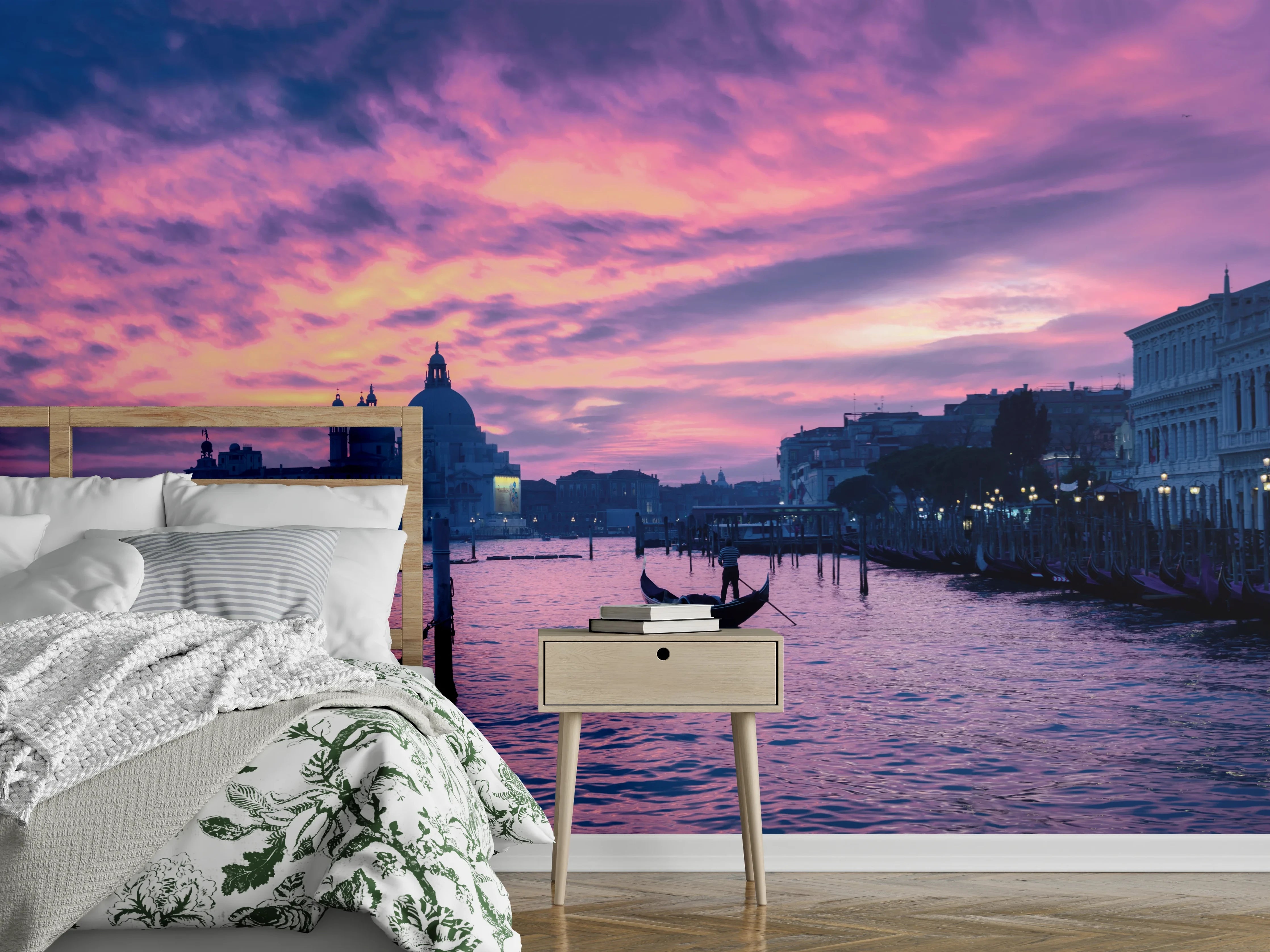 Wandverkleidung Schlafzimmer - Sonnenuntergang in Venedig