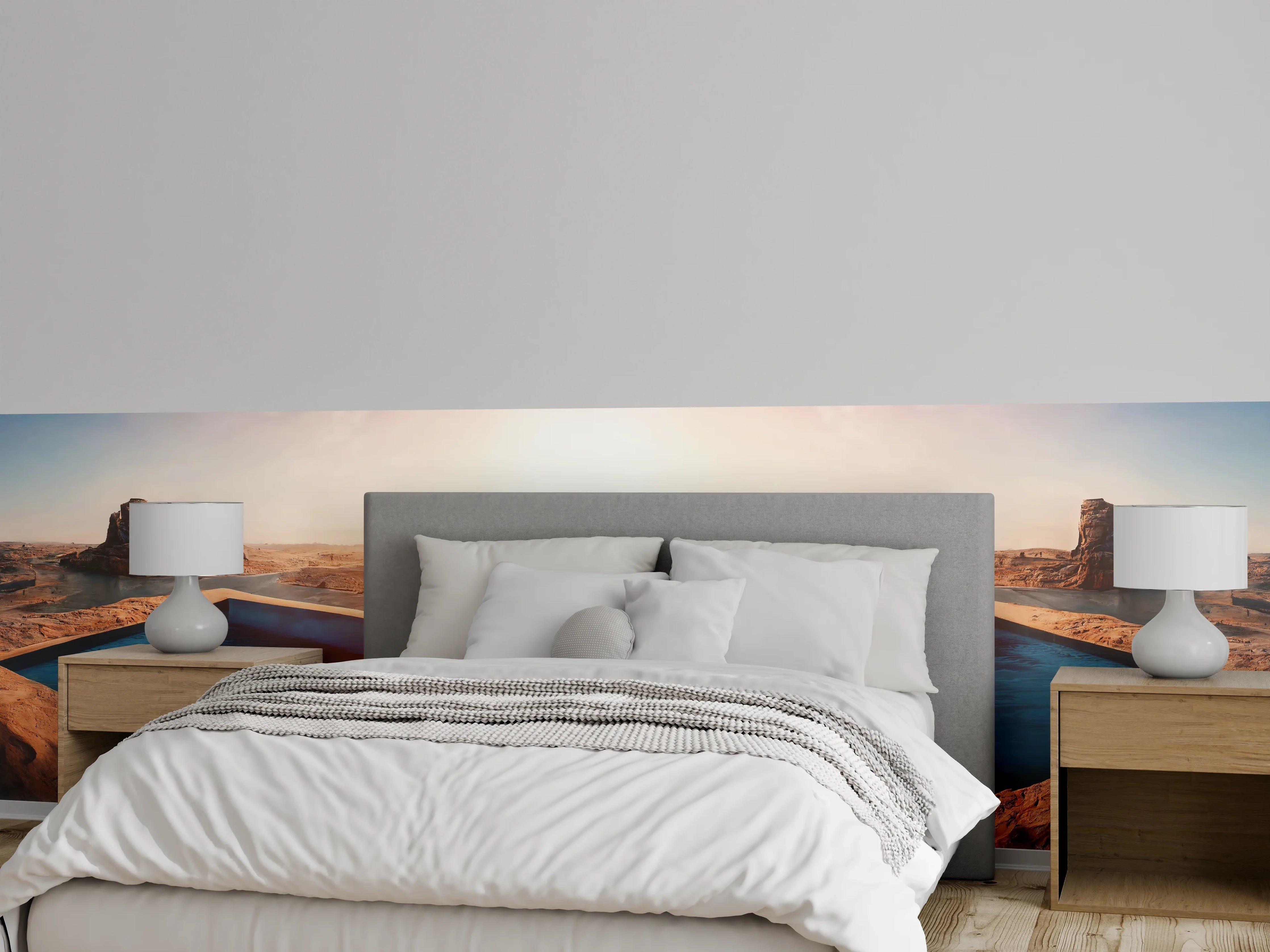 Wandverkleidung Schlafzimmer - Spiegelteiche in der Wüste Panorama