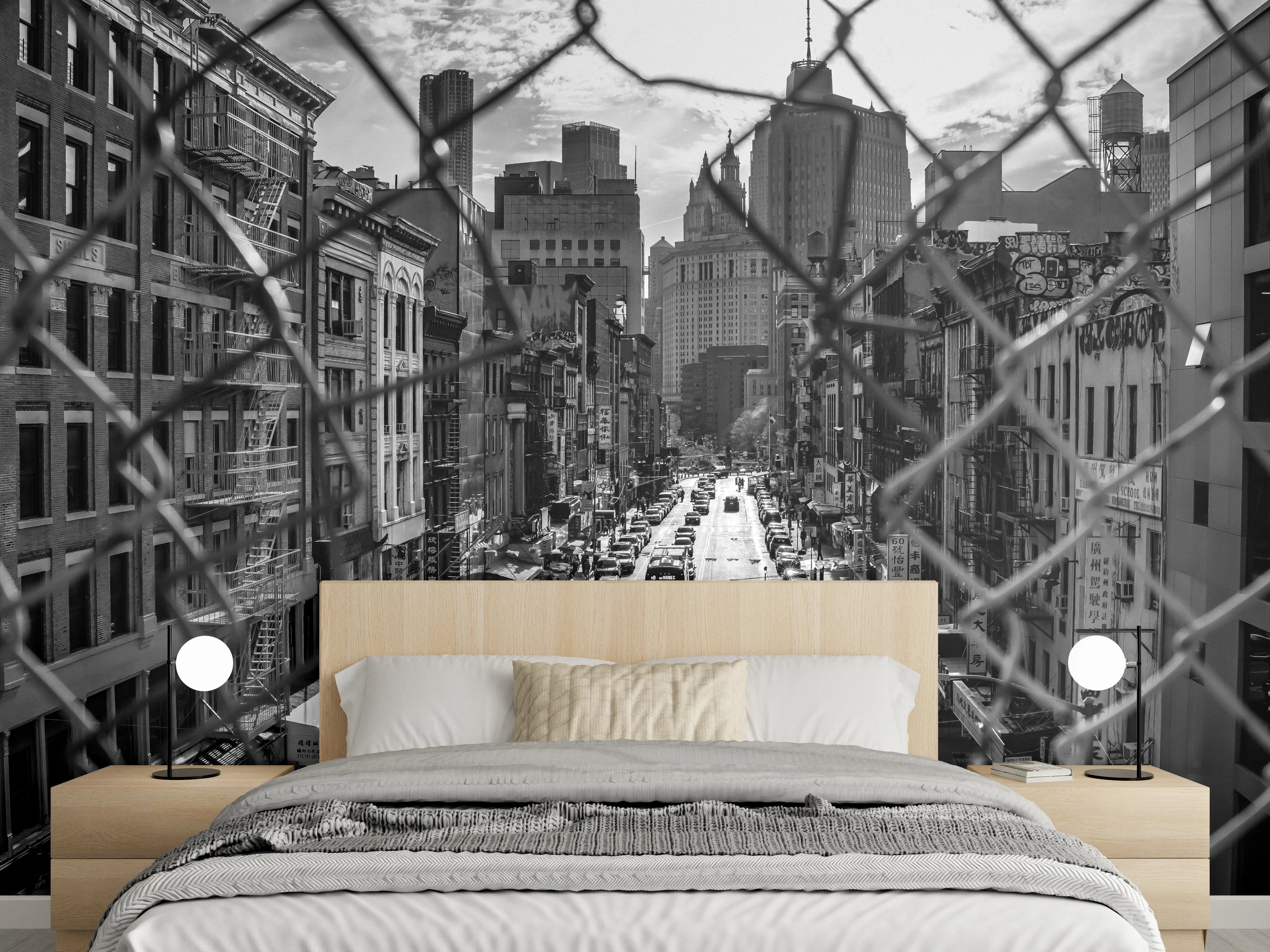 Wandverkleidung Schlafzimmer - Stadtbild - China Town, New York