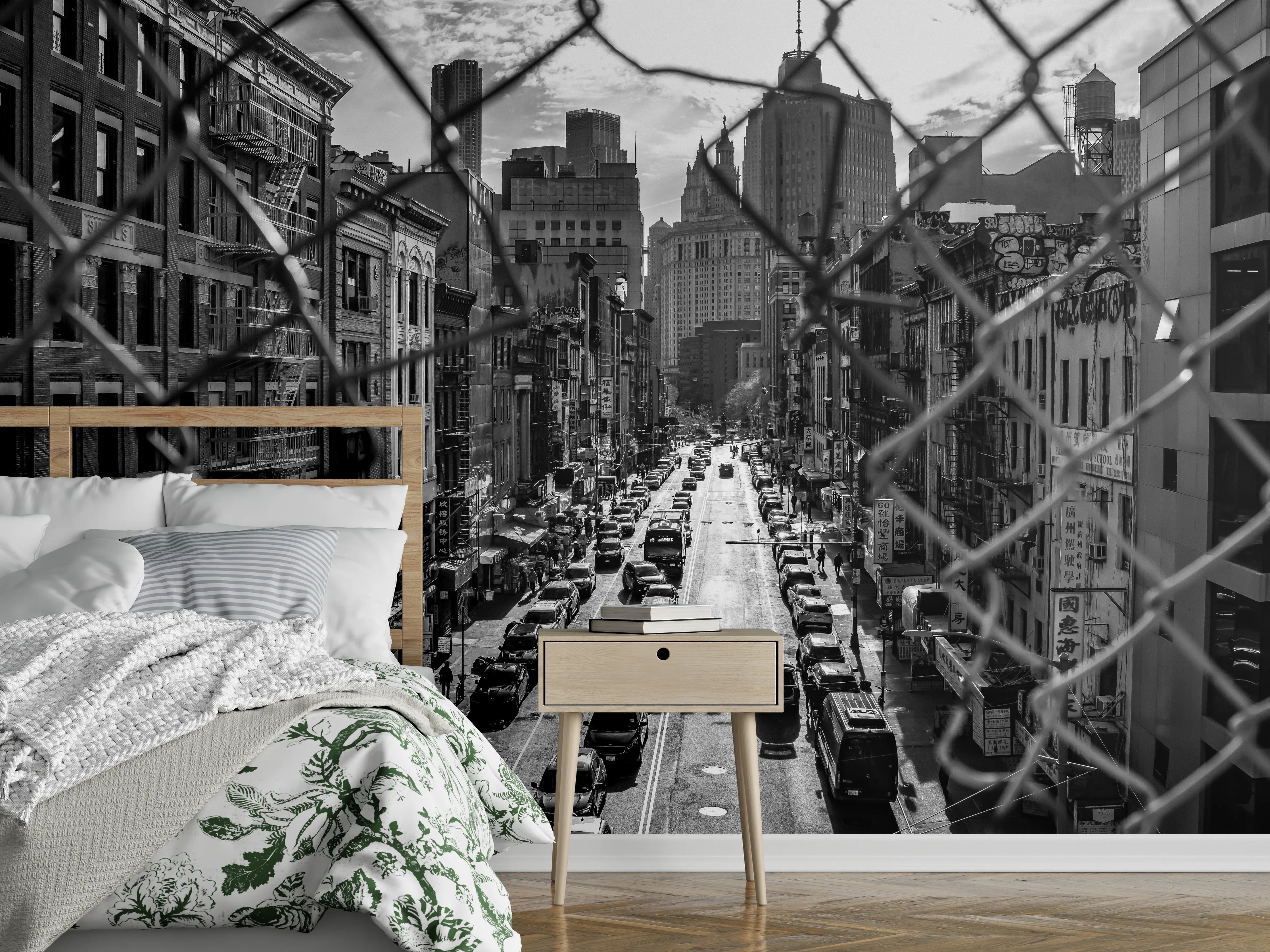 Wandverkleidung Schlafzimmer - Stadtbild - China Town, New York