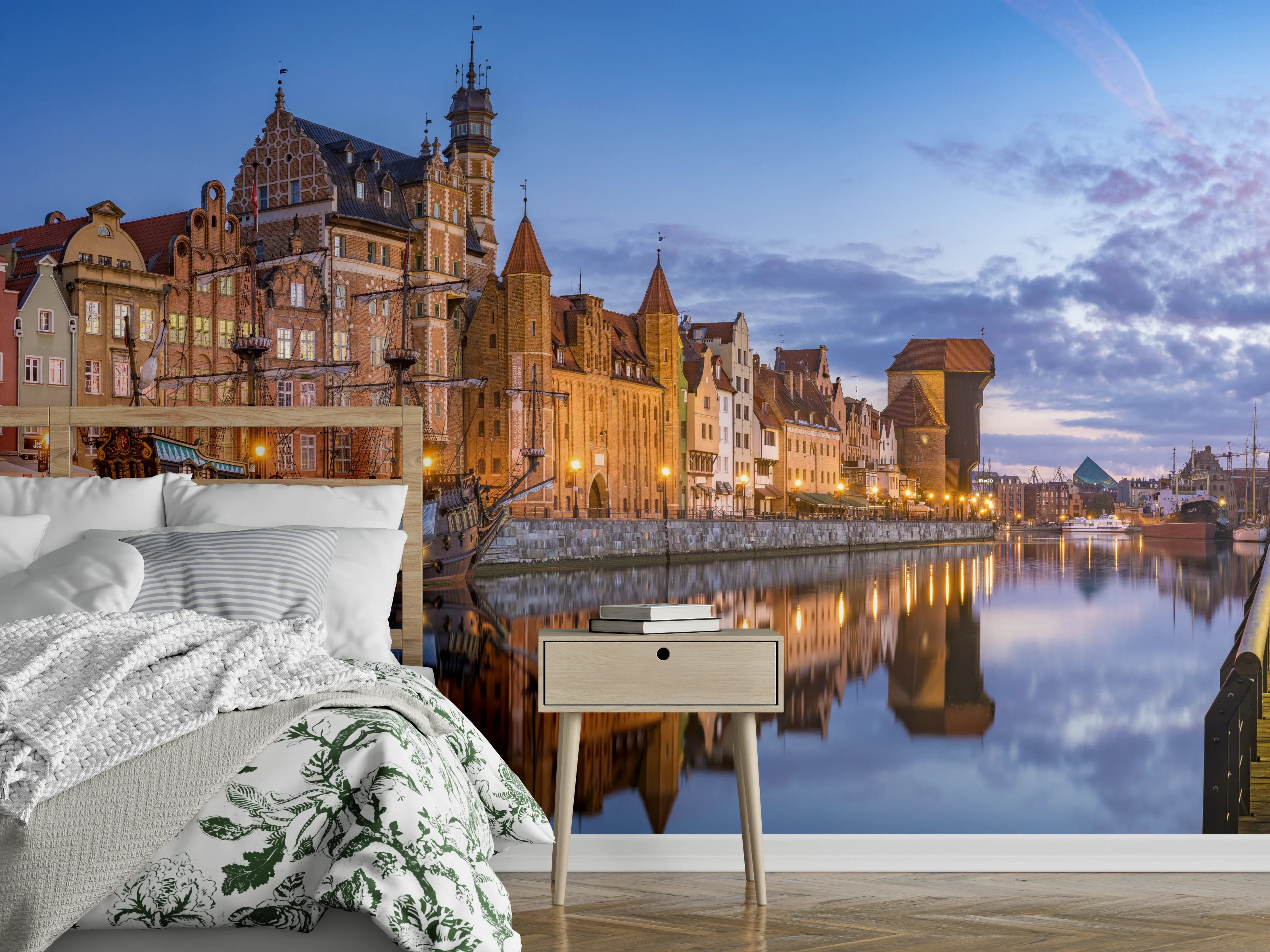 Wandverkleidung Schlafzimmer - Stadtbild von Gdansk in Polen