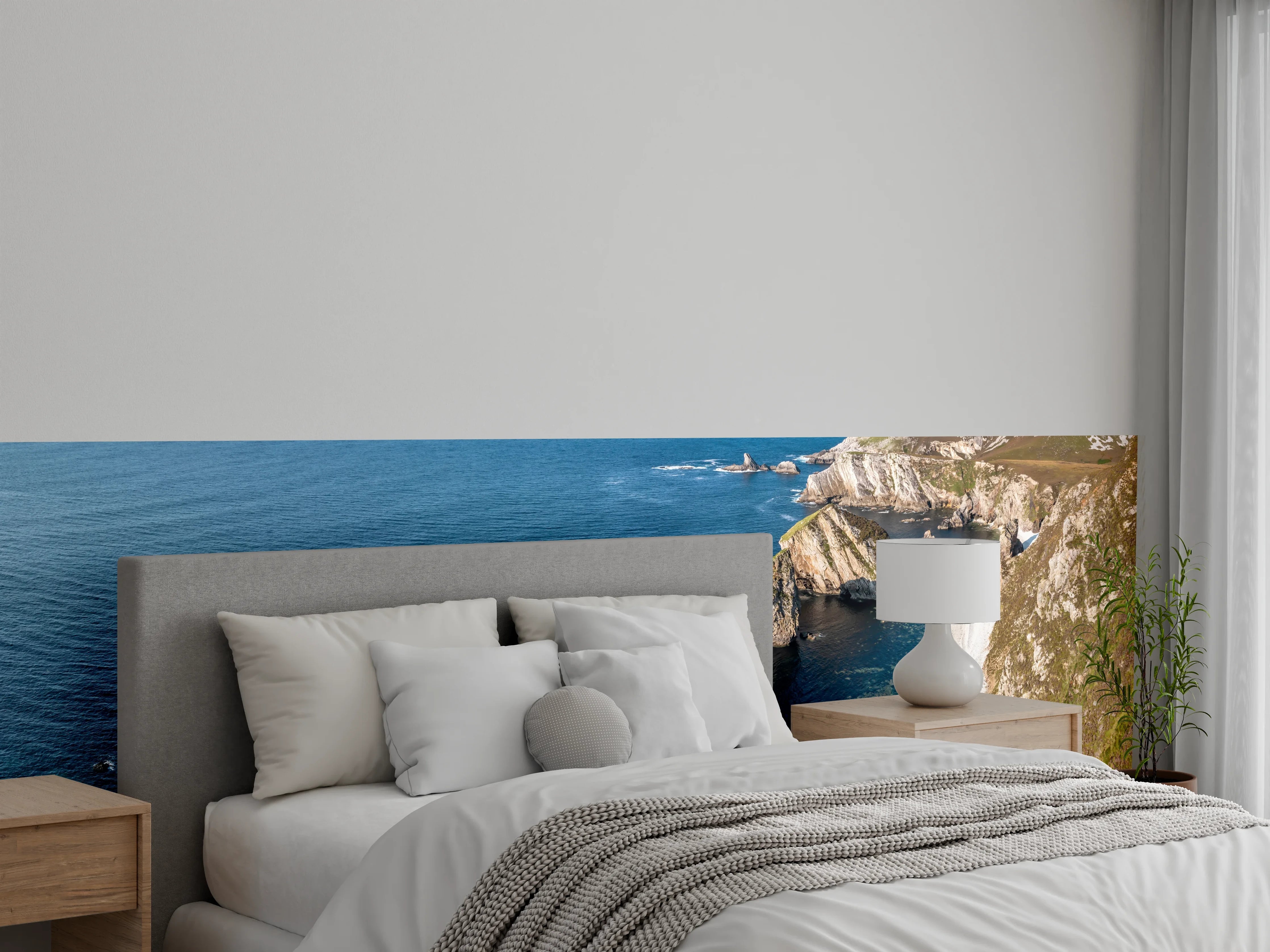 Wandverkleidung Schlafzimmer - Steilküste am Meer – Naturpanorama