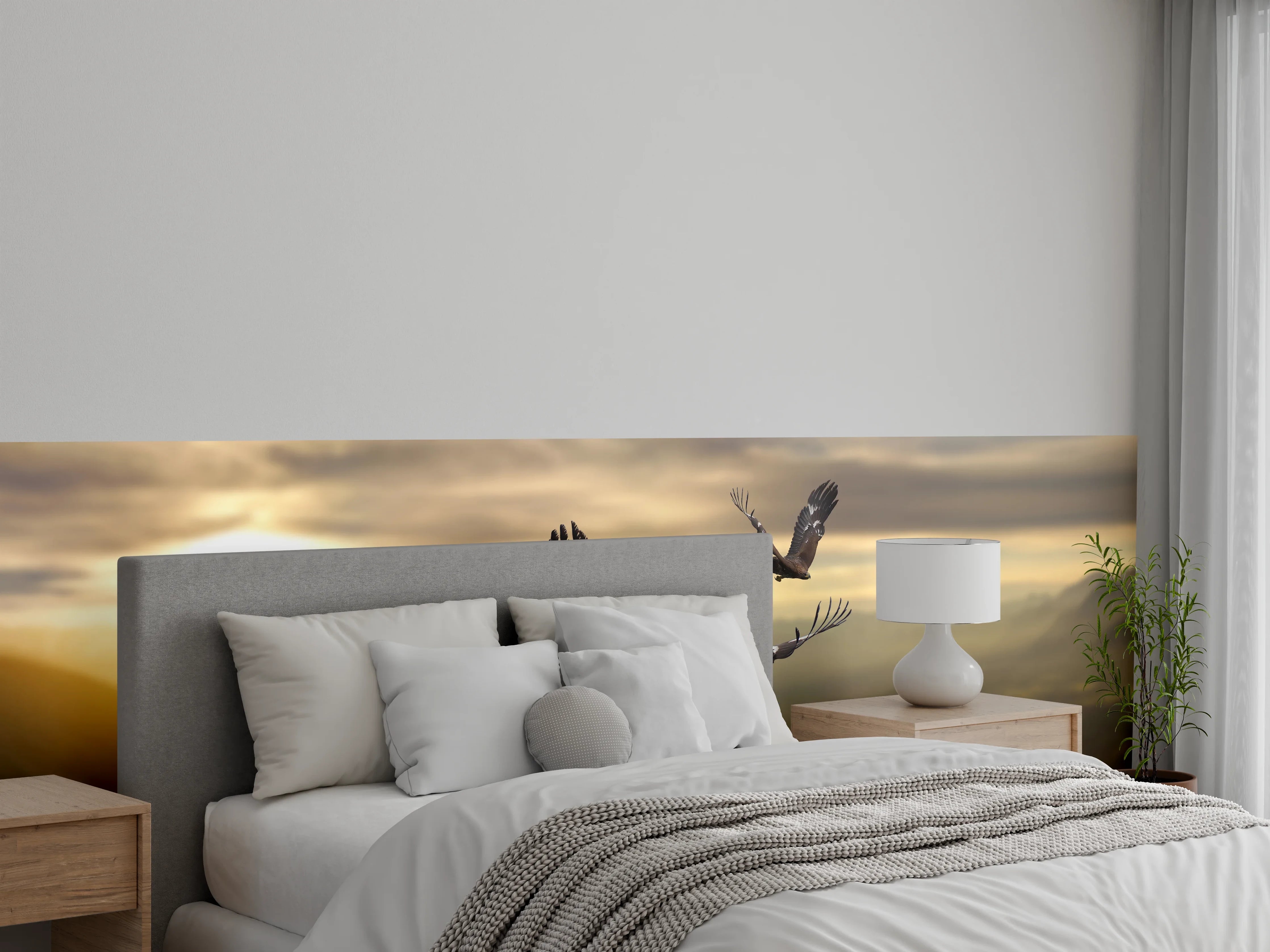 Wandverkleidung Schlafzimmer - Steinadler an den Alpen