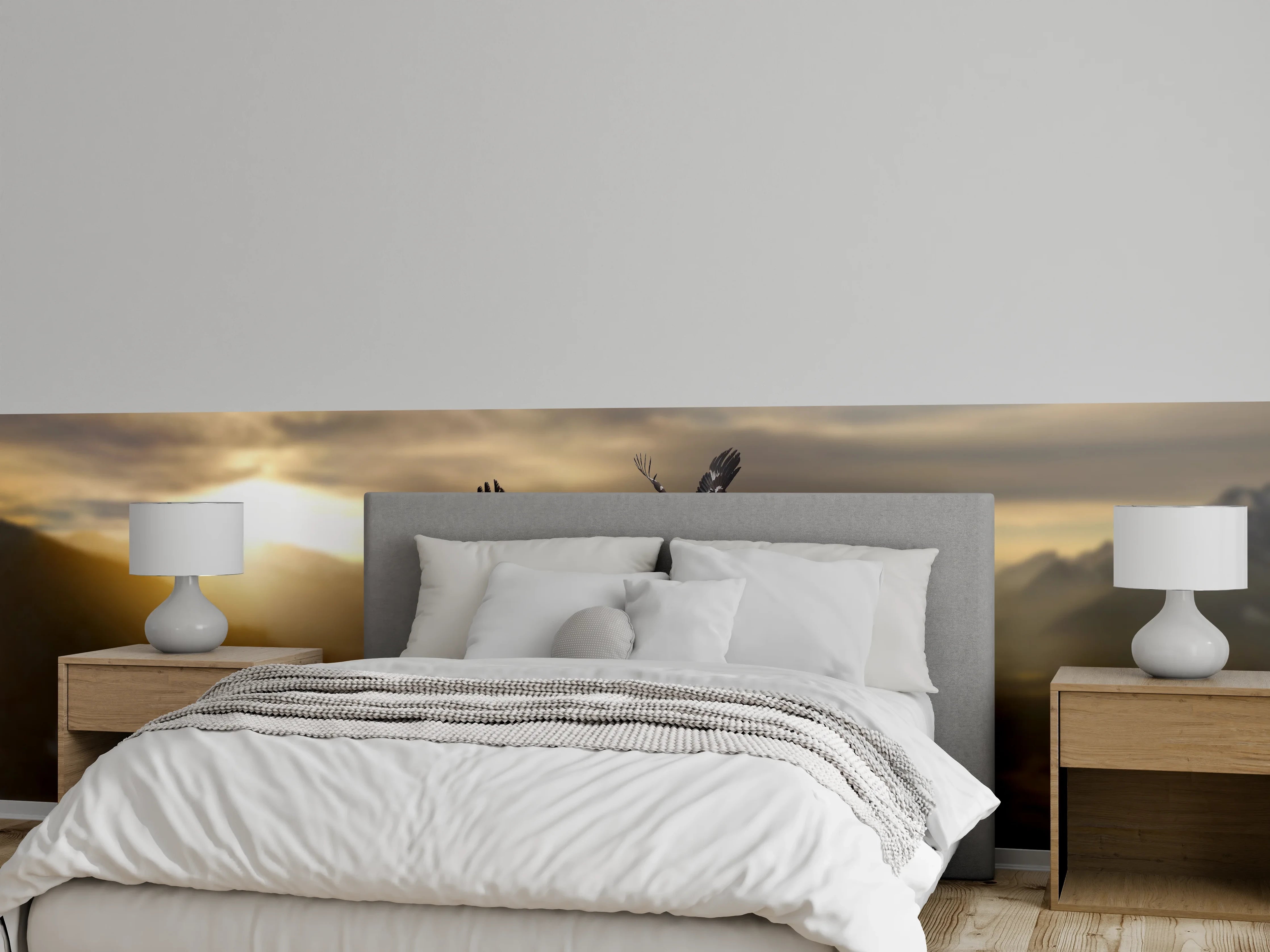 Wandverkleidung Schlafzimmer - Steinadler an den Alpen