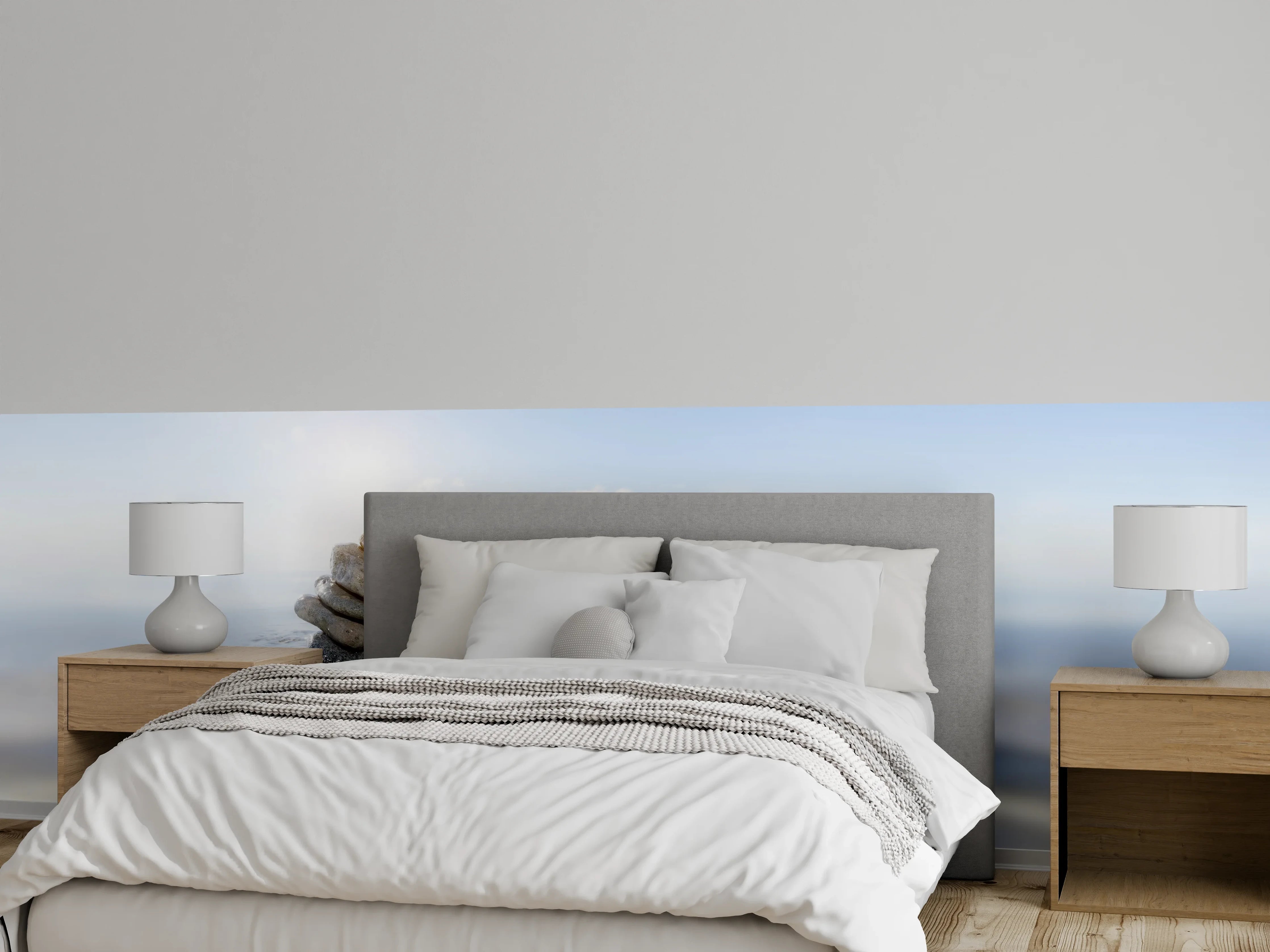 Wandverkleidung Schlafzimmer - Steinbogen im Wasser