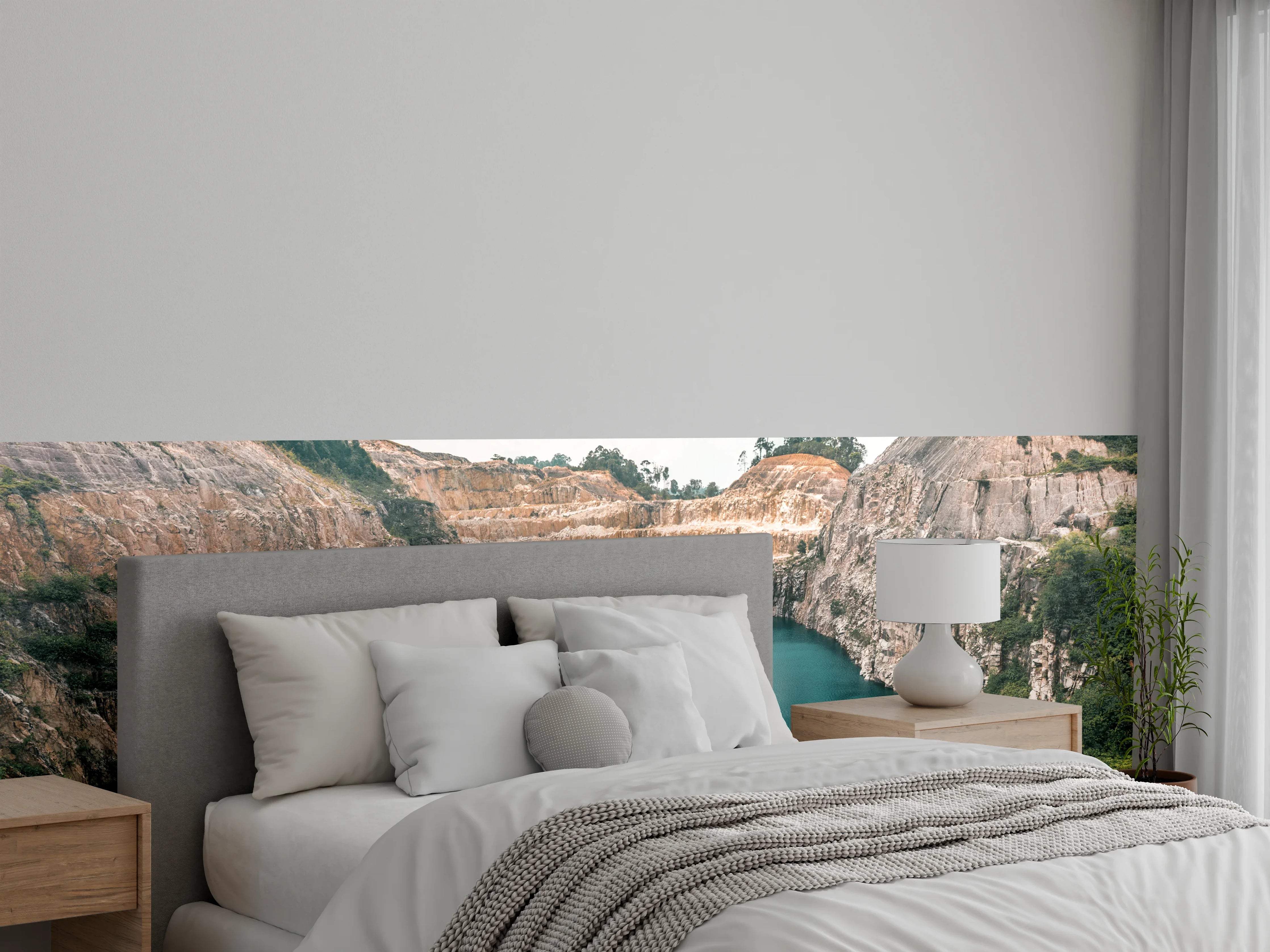 Wandverkleidung Schlafzimmer - Steinbruchsee Panorama – Natur pur